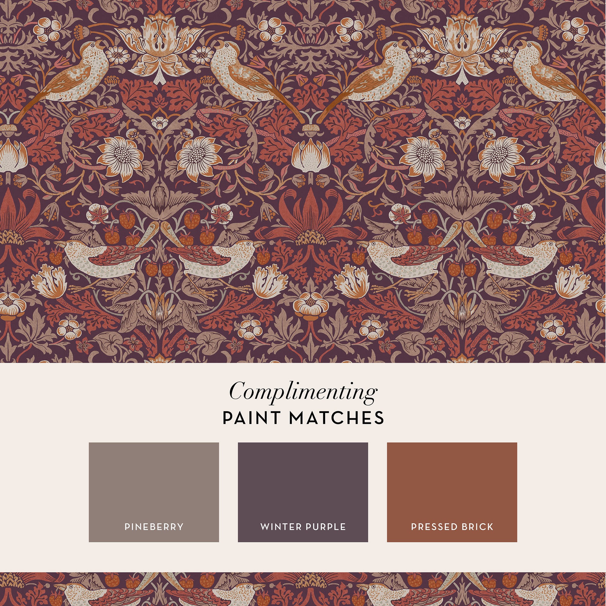 WILLIAM MORRIS AT HOME Vliestapete »Strawberry Thief«, Retro, Design Tapeten
