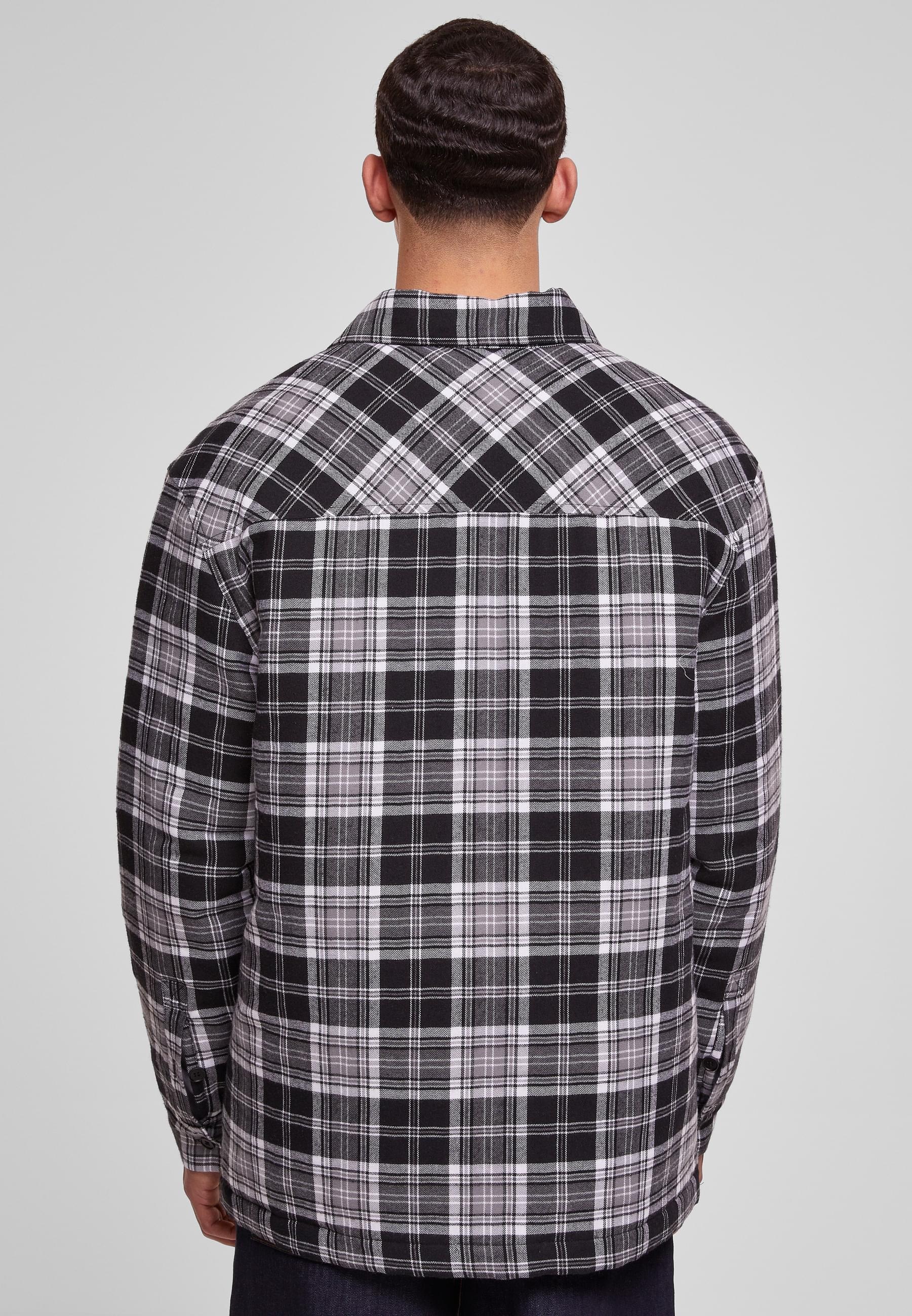URBAN CLASSICS Langarmshirt »Herren Padded Checked Shirt Jacket«, (1 tlg.)