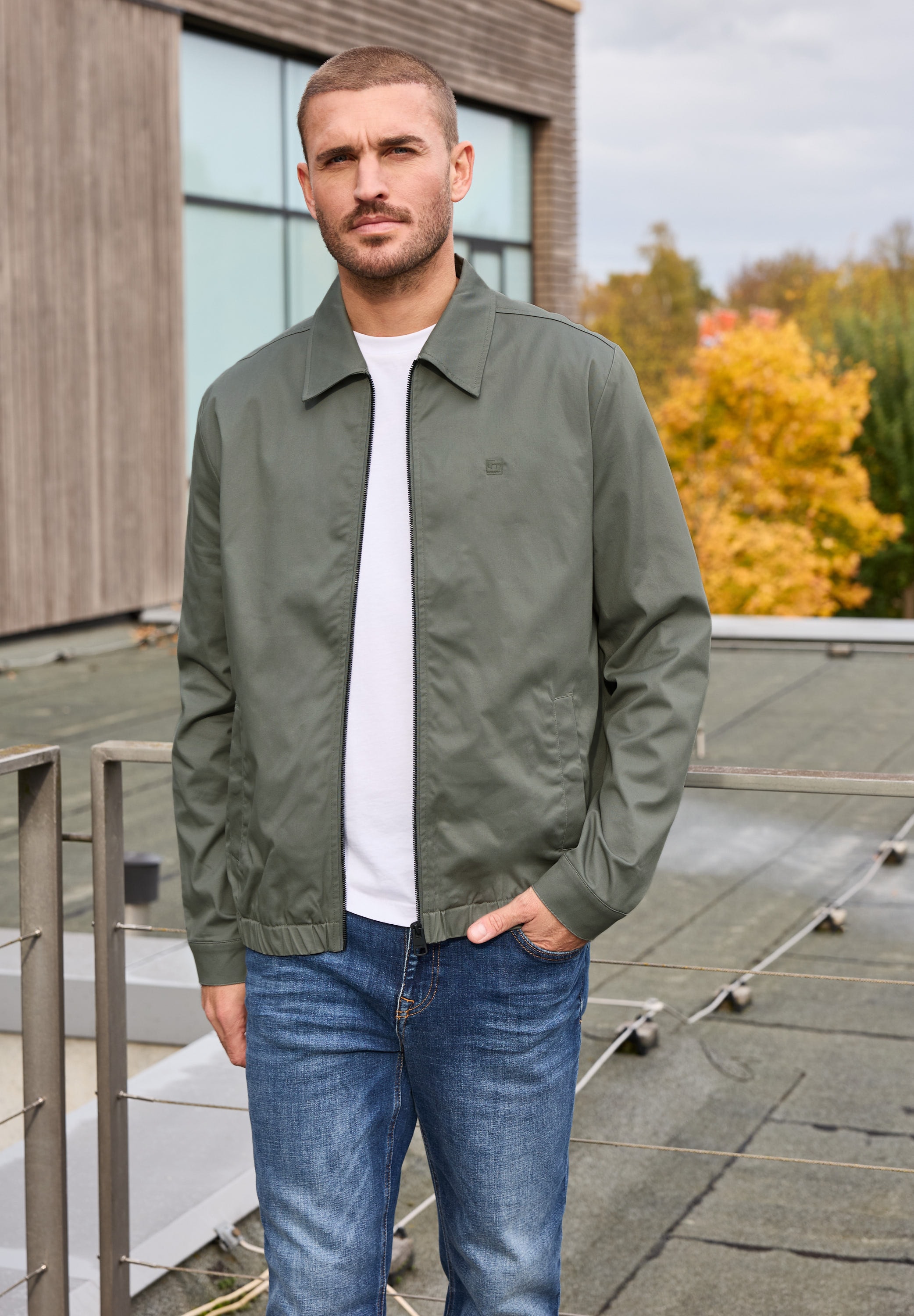 STREET ONE MEN Blouson ohne Kapuze aus Baumwolle mit Stretchanteil