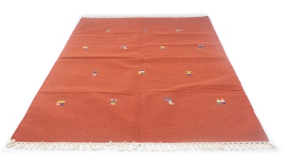 morgenland Wollteppich »Kelim Teppich handgewebt orange«, rechteckig, 6 mm Höhe, Kurzflor kaufen