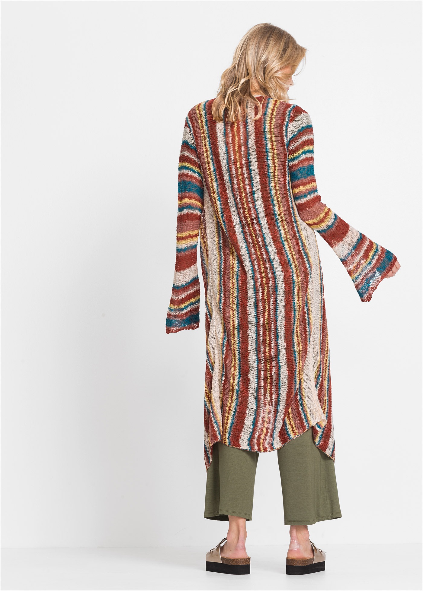 bonprix Strickmantel mit Tulpenärmeln und ohne Verschluss günstig online kaufen