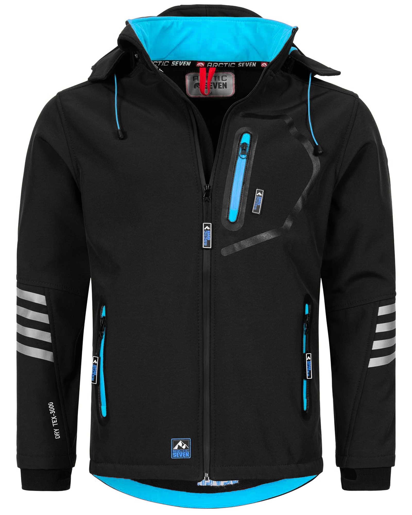 Arctic Seven Softshelljacke »ASColori«, Outdoorjacke mit abnehmbarer Kapuze