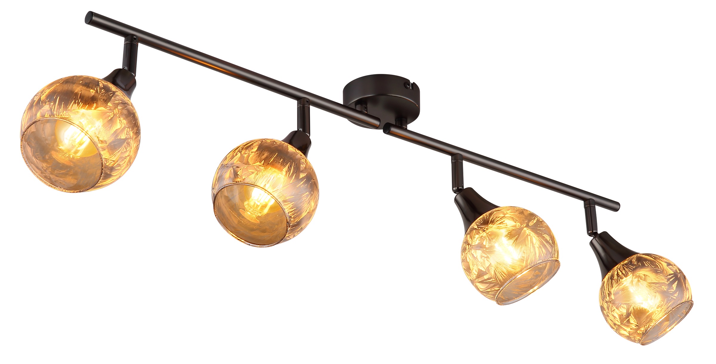 GLOBO LIGHTING Deckenspot »FROSTA« E14 1 Stk. Schwarz-chrome Strahler mit geeistem Glas, dreh-/schwenkbar