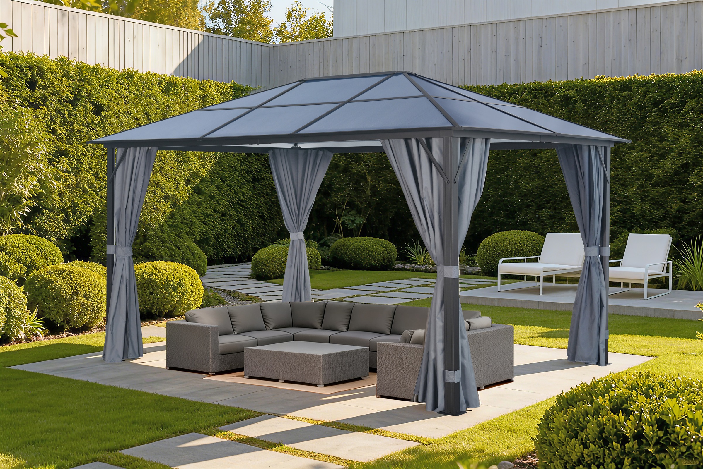 KONIFERA Pavillon "Aruba" Gestell aus Aluminium, Dach aus Polycarbonat-Steg günstig online kaufen