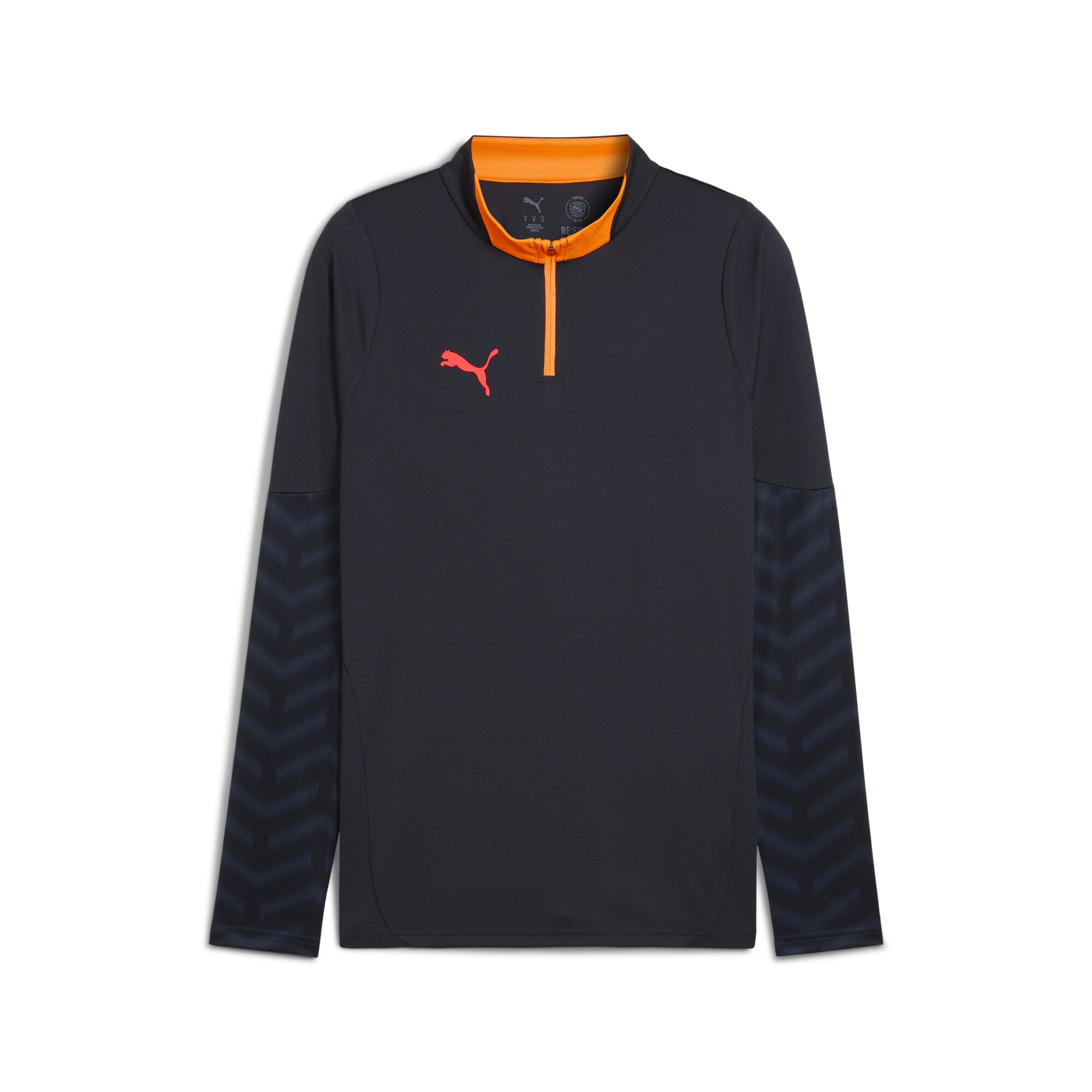 PUMA Herren Sweatjacke "individualCUP Fußballtop Herren"new navy glowing rot heat fire blau orange, Gr. XS, Obermaterial: 100% Polyester, Sweatjacken