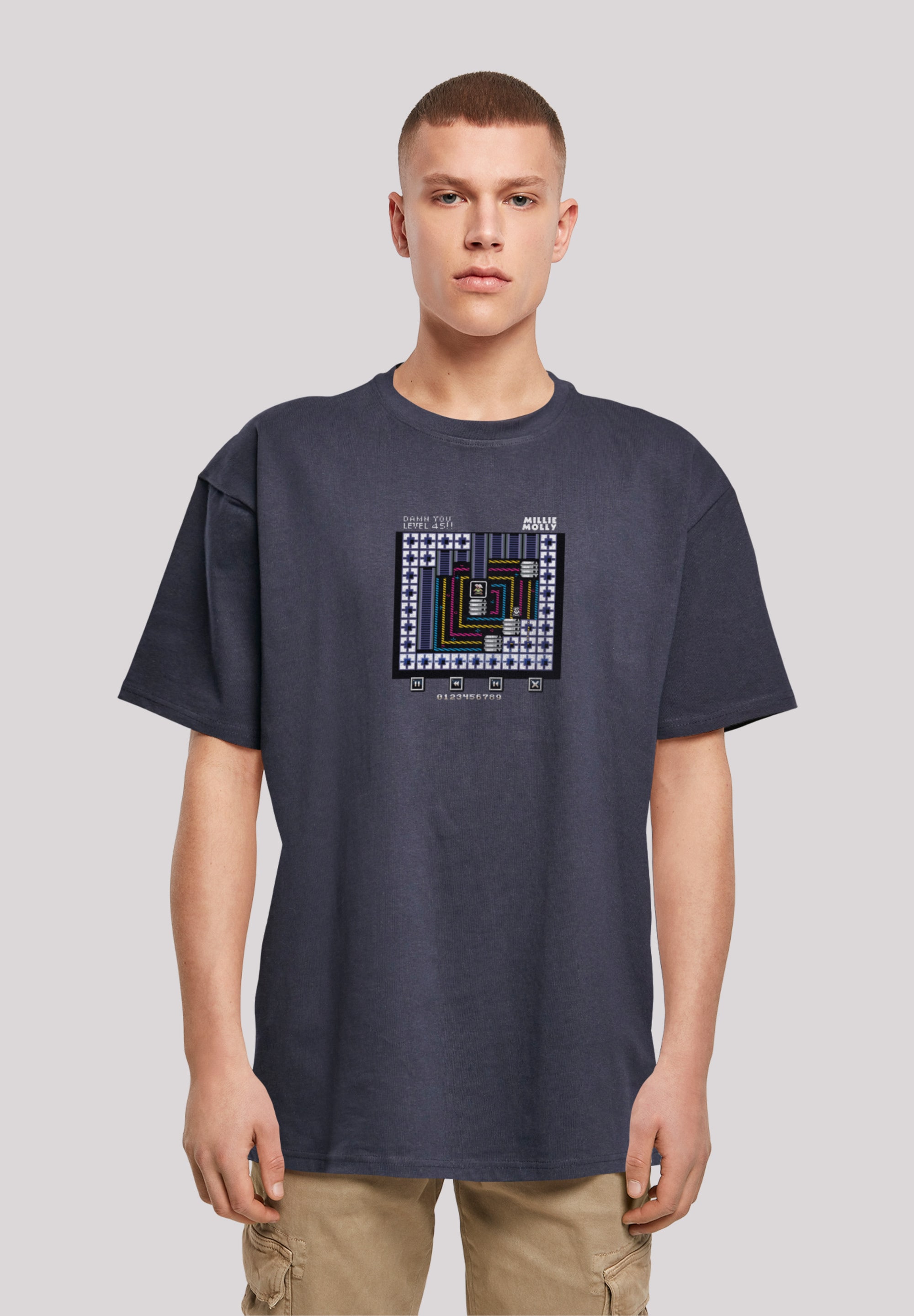 F4NT4STIC T-Shirt »Level 45 Millie Mollie C64 Retro Gaming«, Print