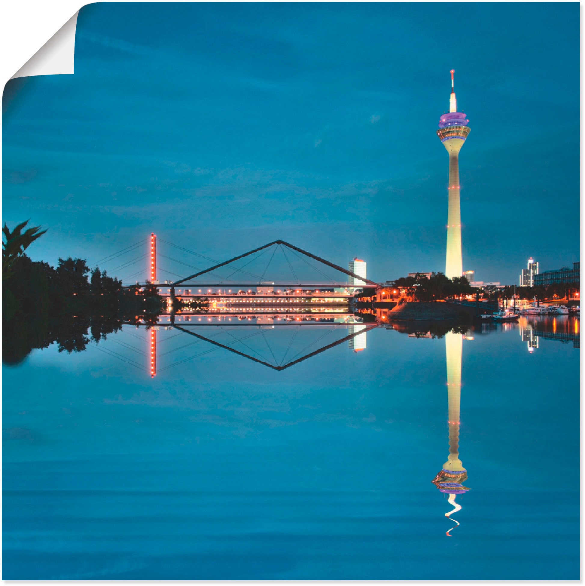 Artland Wandbild »Düsseldorf Stadtansicht | Poster als St.), (1 in 02«, versch. Leinwandbild, Elemente, Größen Architektonische oder bestellen Wandaufkleber BAUR NRW