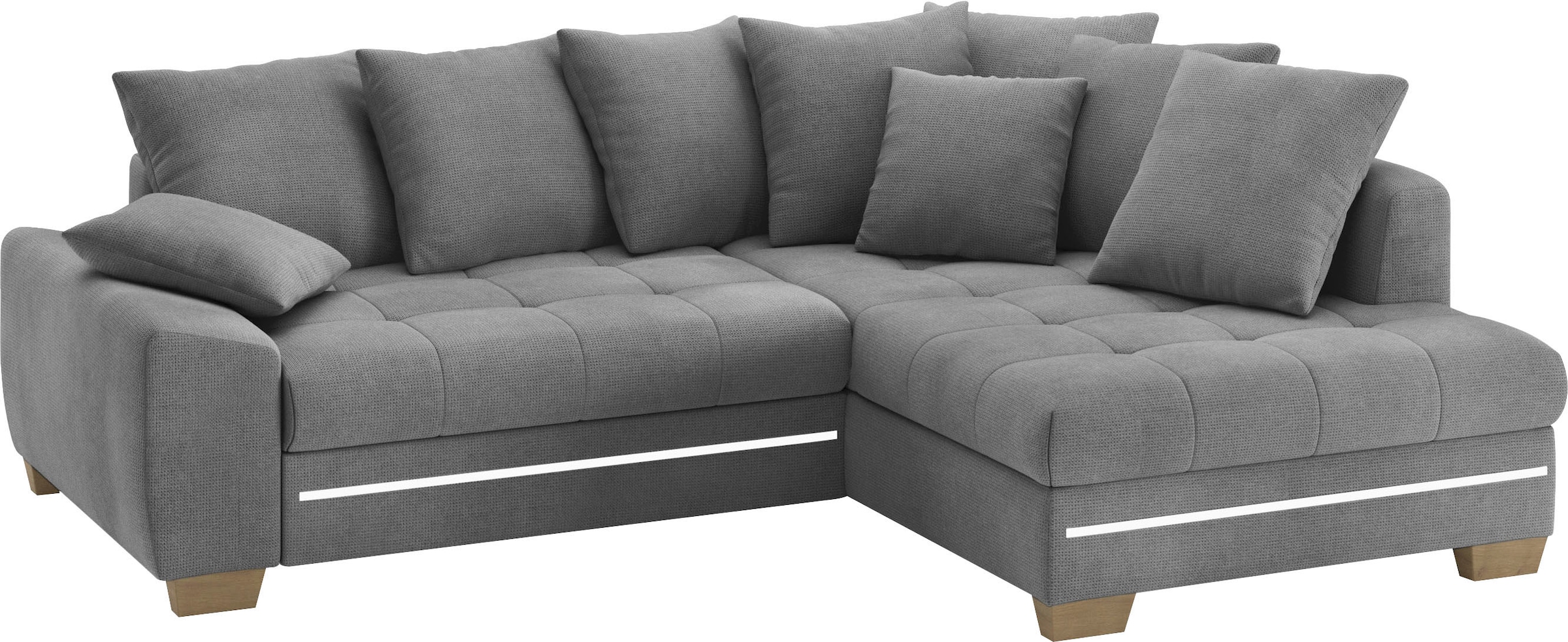 Mr. Couch Ecksofa »Nikita II, L-Form«, mit RGB-LED Beleuchtung, wahlweise mit Bett, Bettkasten,...