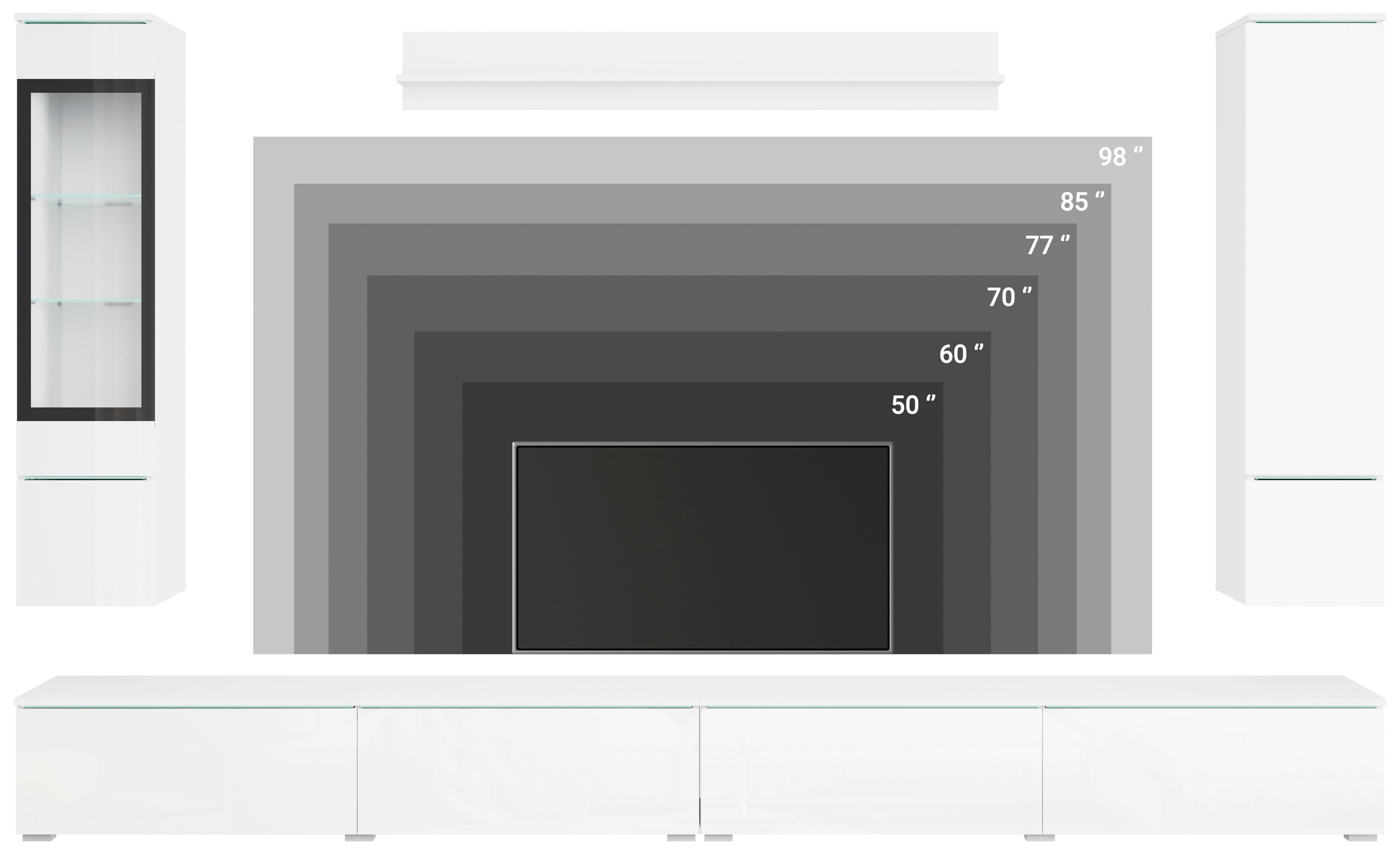 Thumbnail - Home affaire Wohnwand "Vera, Breite 300 cm" Komplett-Set, 5 Stk. tlg.