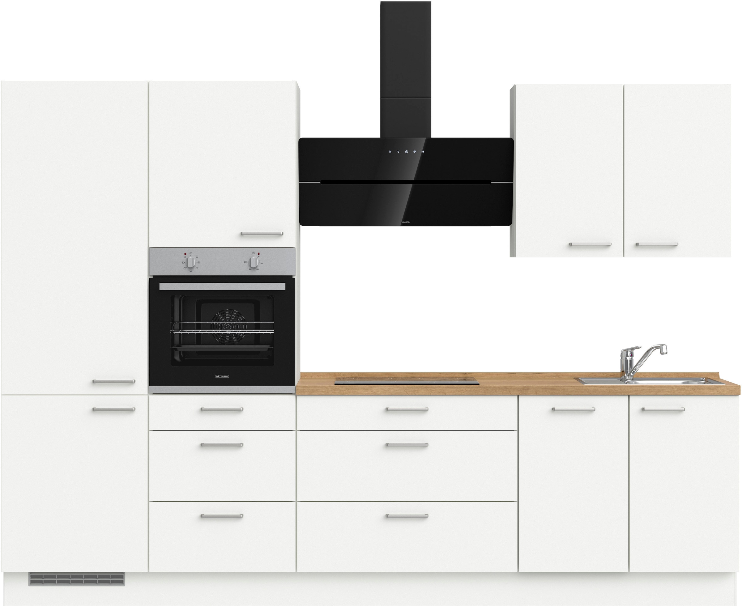 Küchenzeile »"elements premium"«, vormontiert, Ausrichtung wählbar, Breite 300 cm, mit...