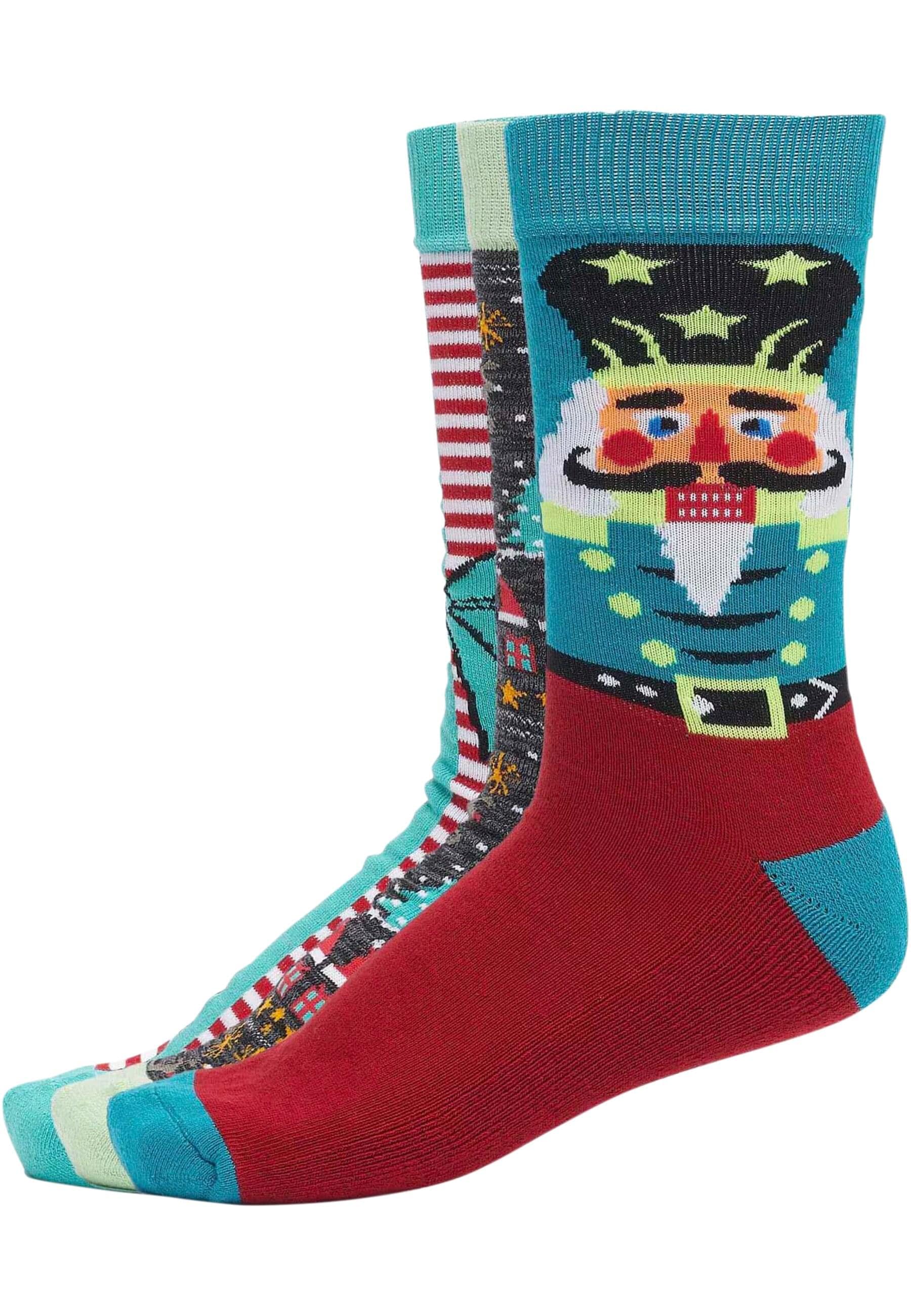 URBAN CLASSICS Basicsocken "Urban Classics Unisex Christmas Nutcracker Socks 3-Pack", (1 Paar)