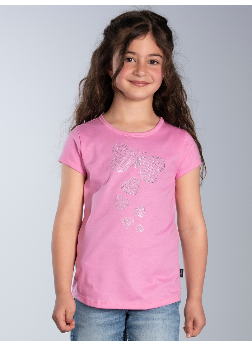 Trigema T-Shirt "TRIGEMA T-Shirt mit Strass Motiv "Schmetterling"" 1
