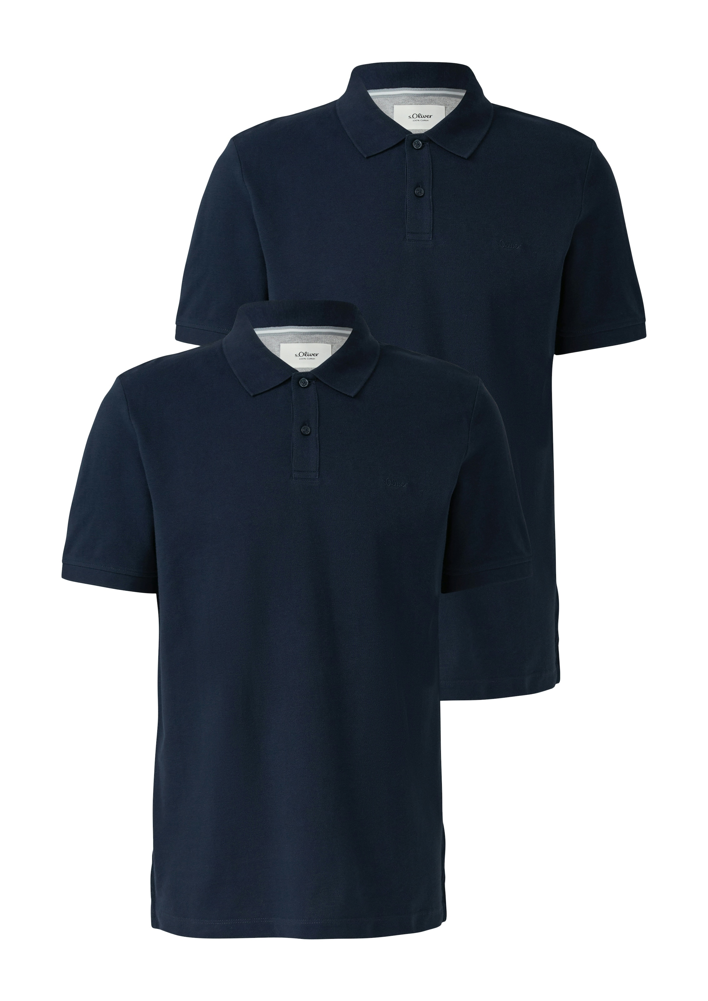 s.Oliver Poloshirt Packung, 2 Stk. mit Logo Stickerei