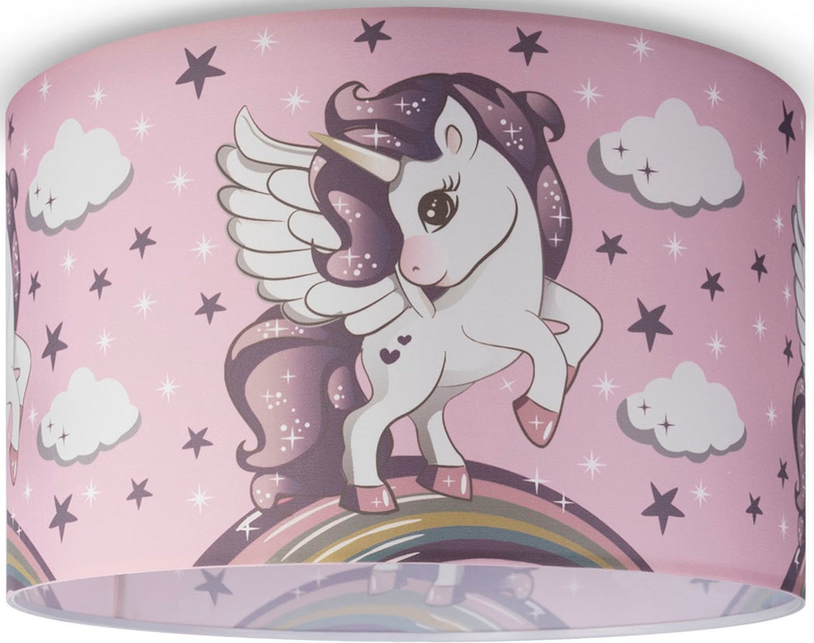 Paco Home Deckenleuchte »Hugo Cosmo 213«, Leuchtmittel E27 | ohne Leuchtmittel, Kinderlampe LED Kinderzimmer Lampe Mit Einhorn, E27