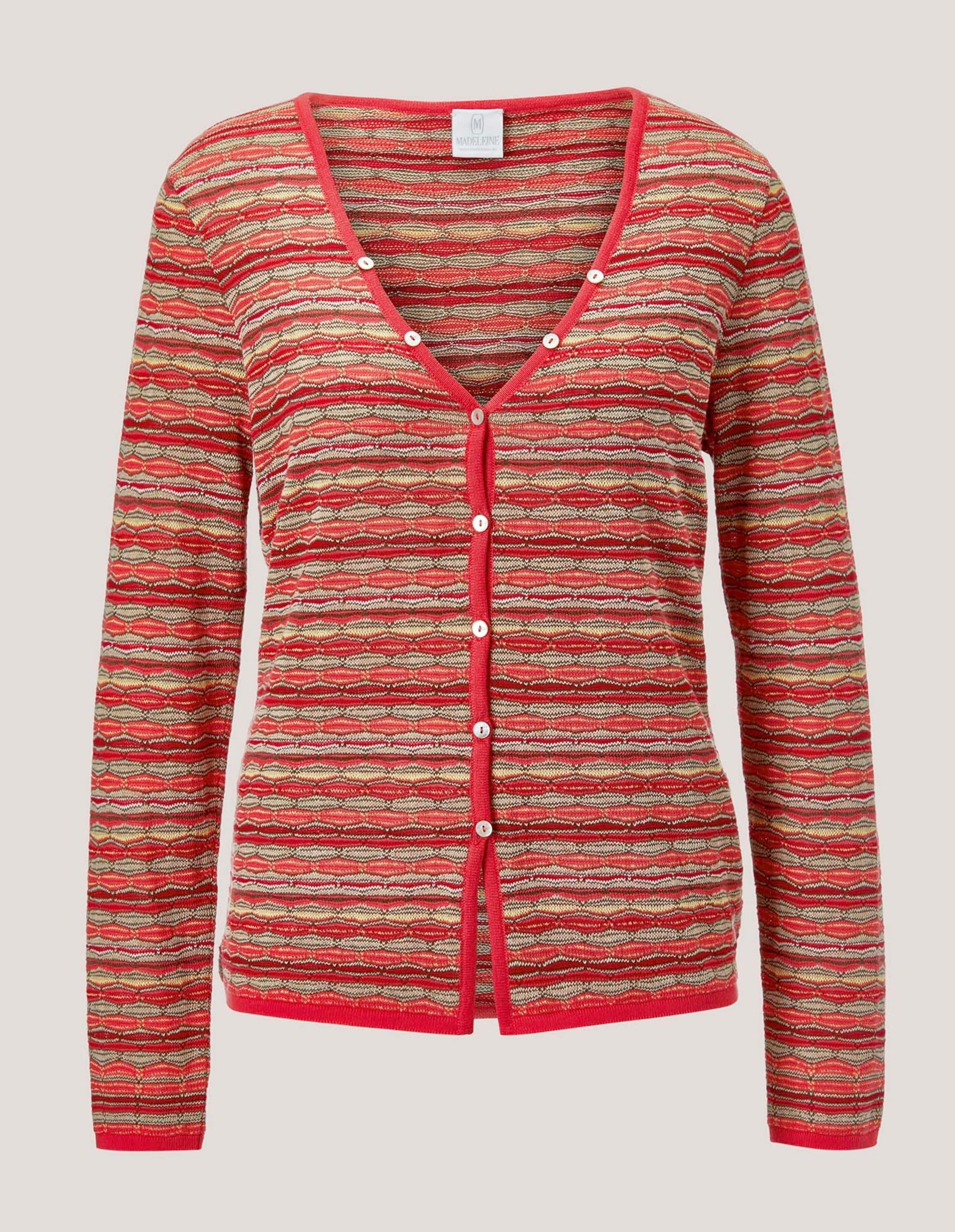 MADELEINE Strickjacke "Cardigan Modische Strickjacke mit Streifenmuster"