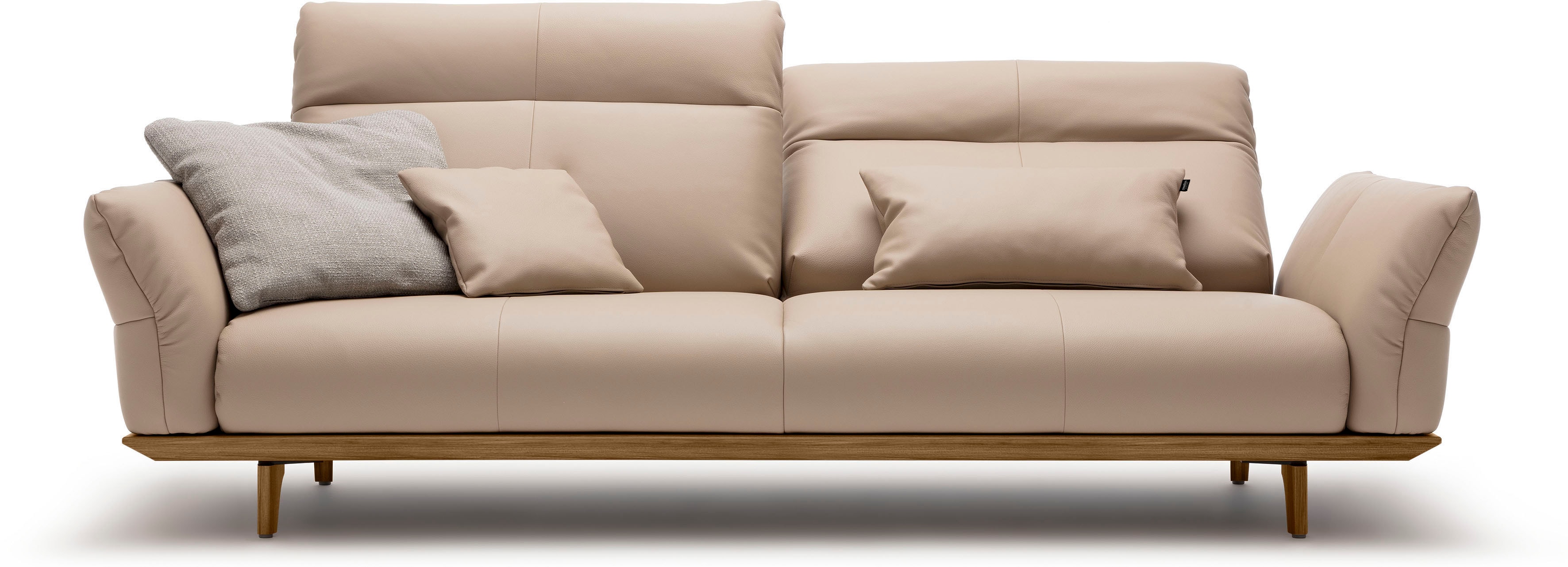 Creation BY ROLF BENZ 3,5-Sitzer "CR.460 Designsofa, erstklassiger Sitzkomfort, verstellb. Rückenlehne" Sockel und Füße in Nussbaum, Breite 228 cm