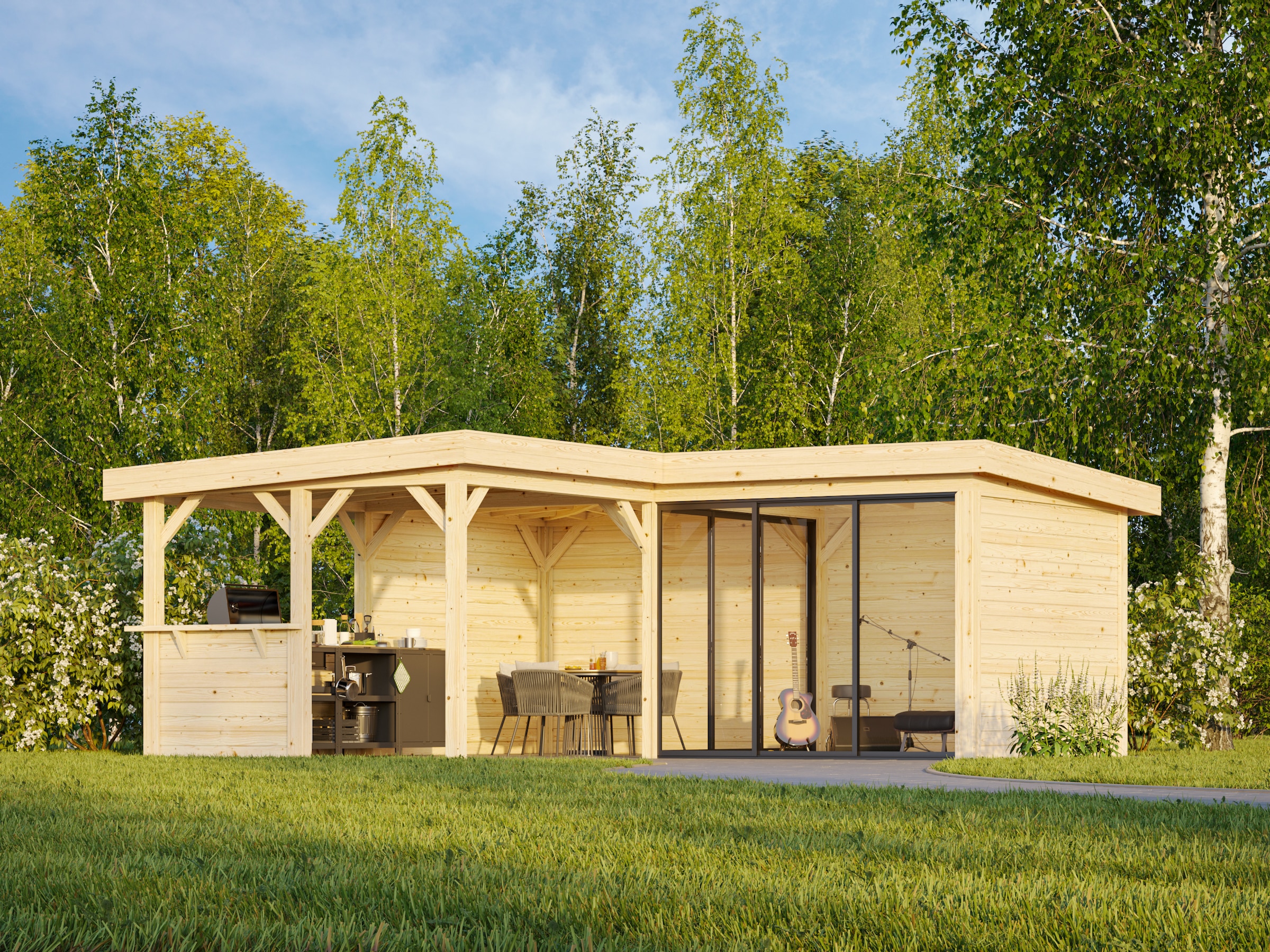 Palmako Gartenhaus »Lenna 24,9 m², Set 409 Slide«