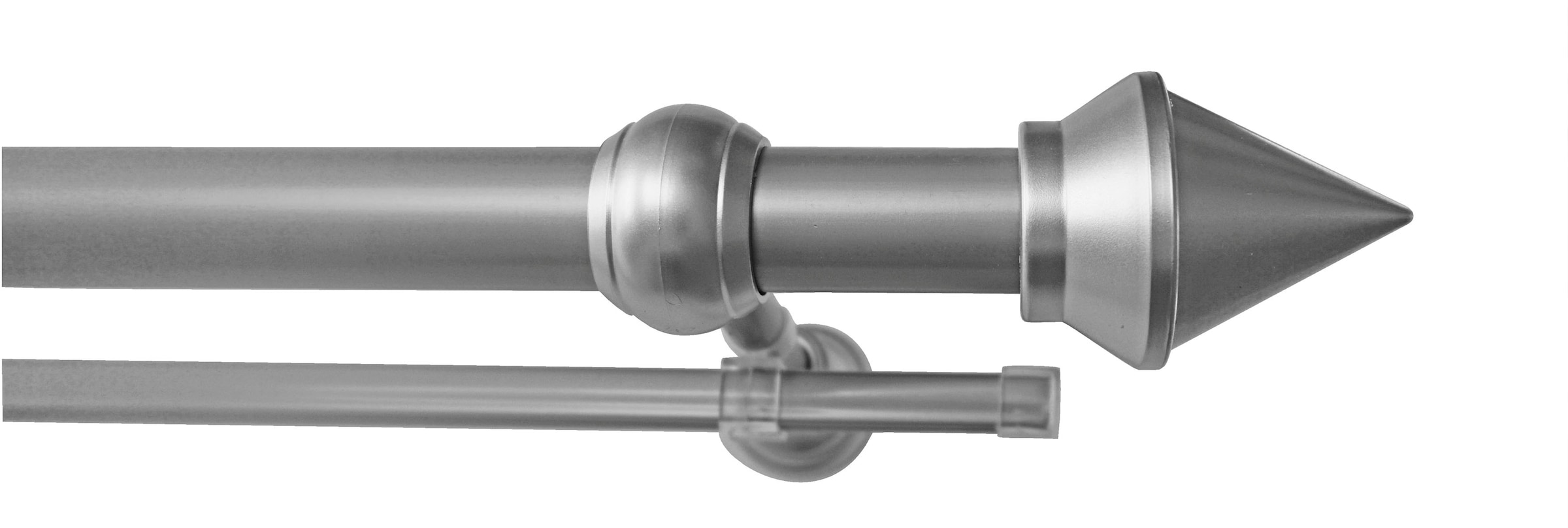 GARESA Gardinenstange "SEMARA" Ø 28 mm 2 läufig-läufig Wunschmaßlänge Vorhanggarnitur, Kunststoff, verlängerbar, mit Ringe/2 Lauf Gleiter