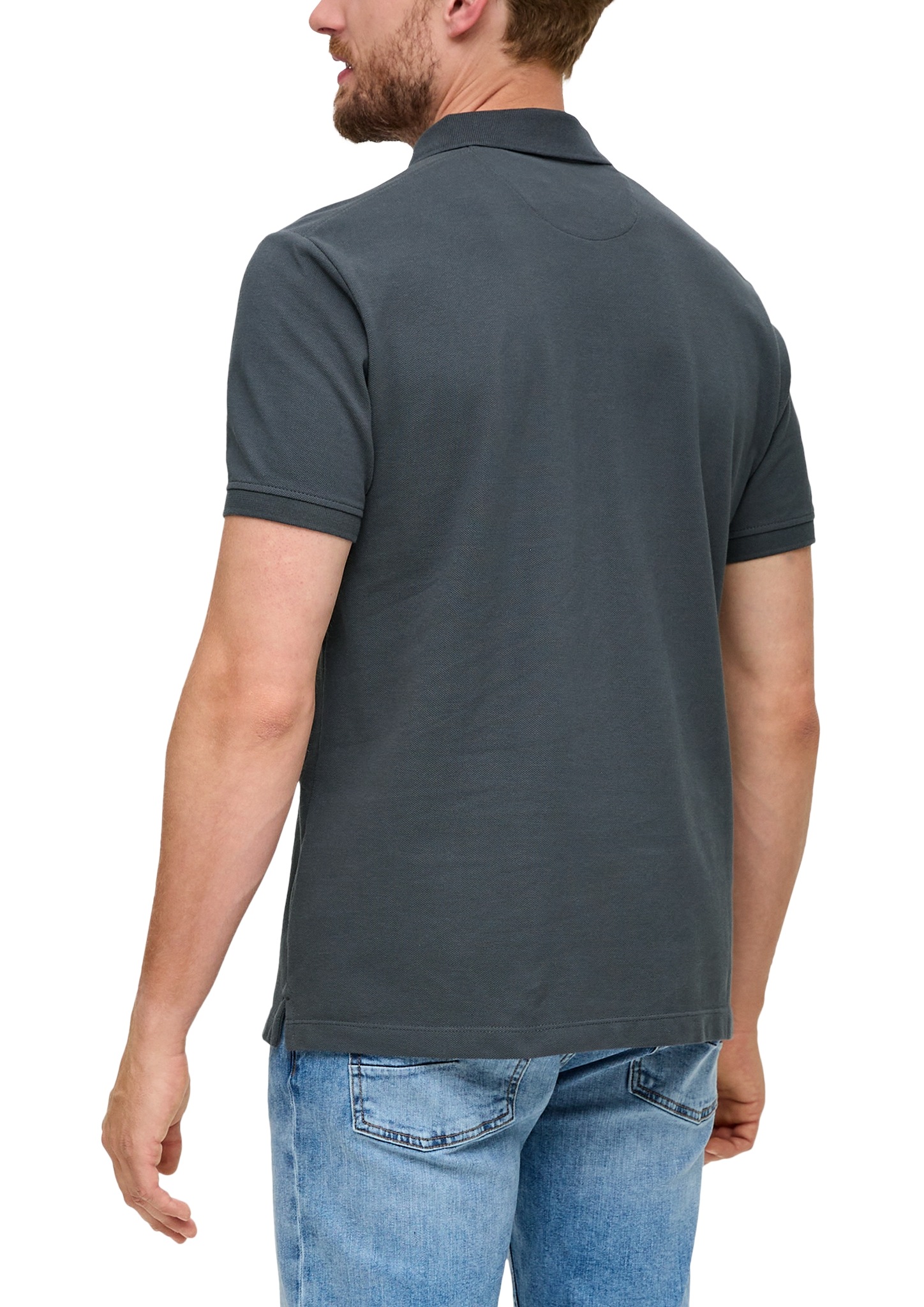 s.Oliver Kurzarmshirt Poloshirt aus Baumwollpiqué Logo günstig online kaufen
