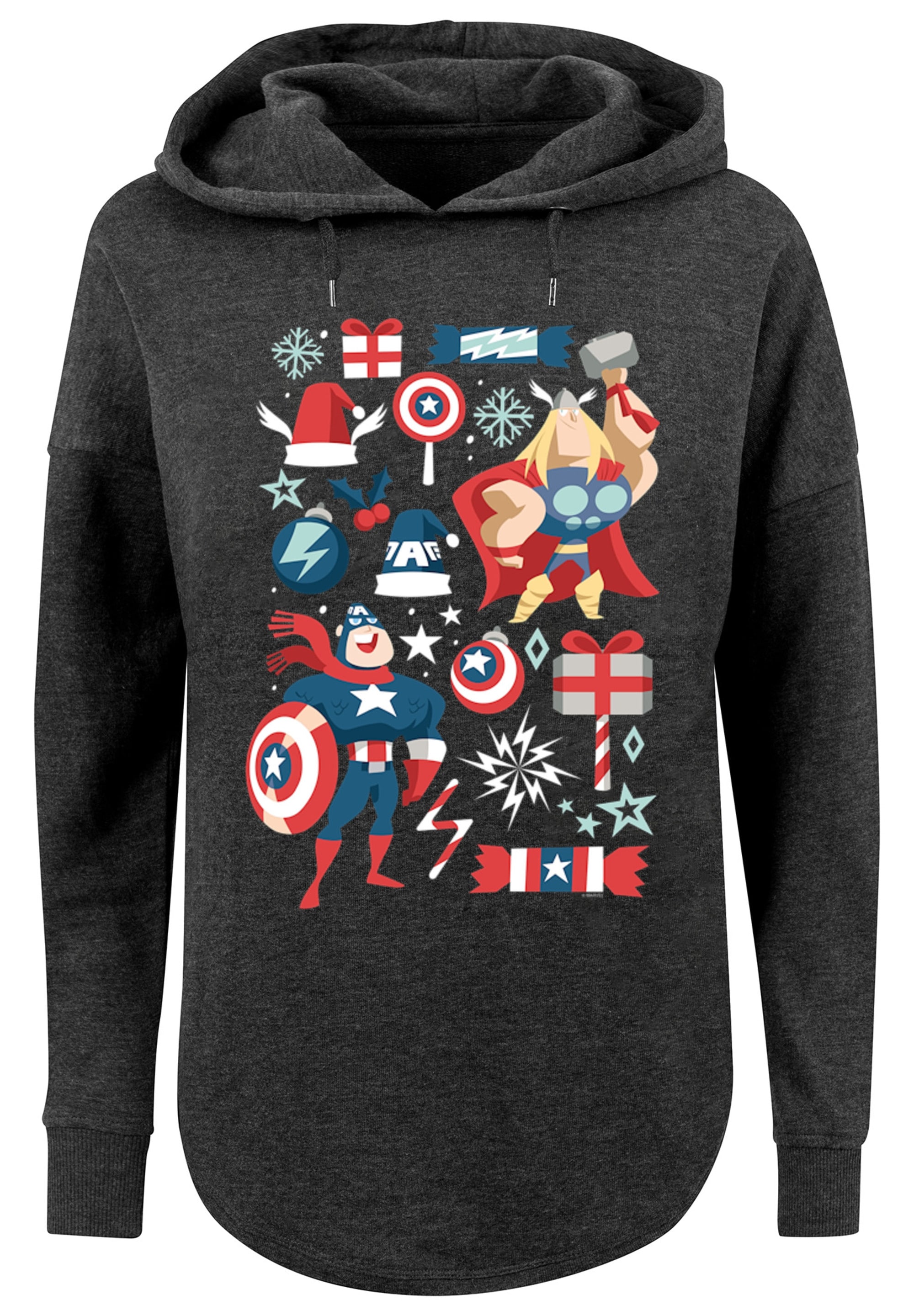 F4NT4STIC Kapuzenpullover »Marvel Thor und Captain America weihnachten«, Print
