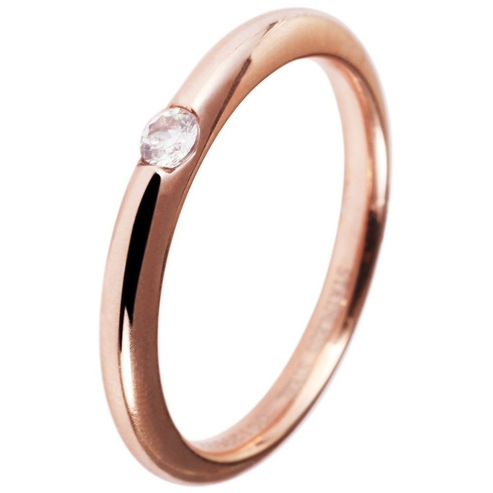Adelia´s Fingerring »Damen Ring aus Edelstahl mit Strass Steinchen«