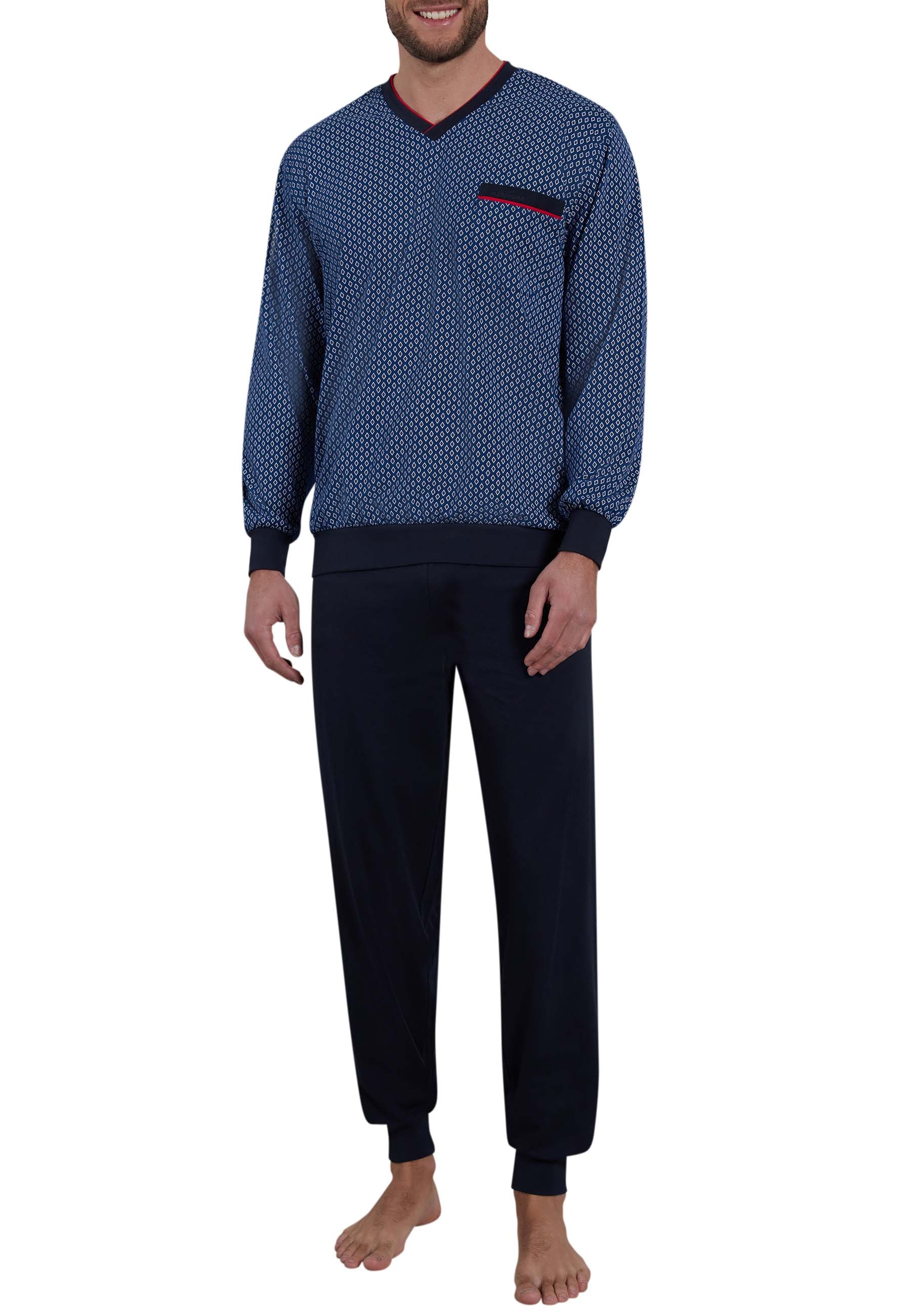 GÖTZBURG Pyjama "Manhattan", (2 tlg.), V-Ausschnitt, Brusttasche günstig online kaufen
