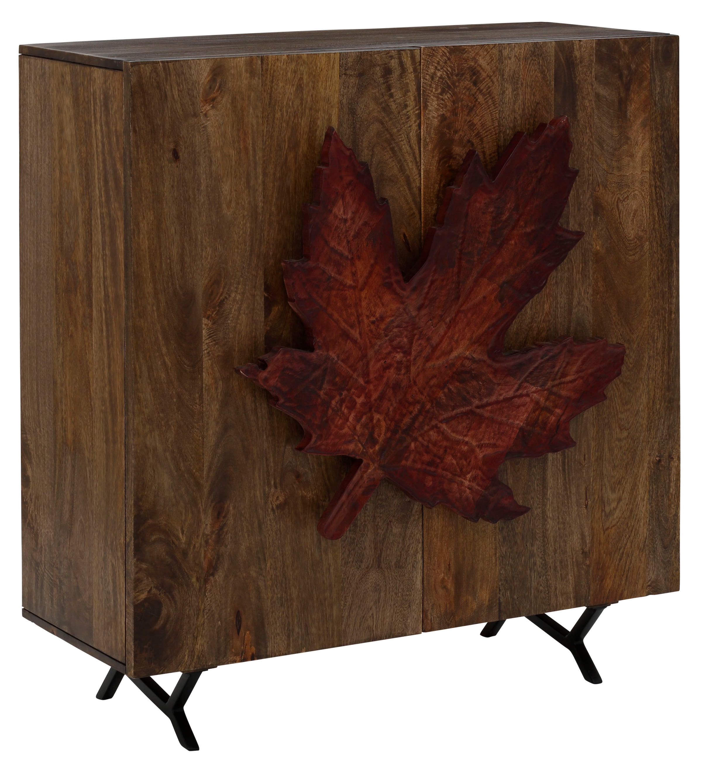 Home affaire Sideboard »Maple«, Griff in Form eines Ahornblattes, aus Mangoholz, Breite 100 cm