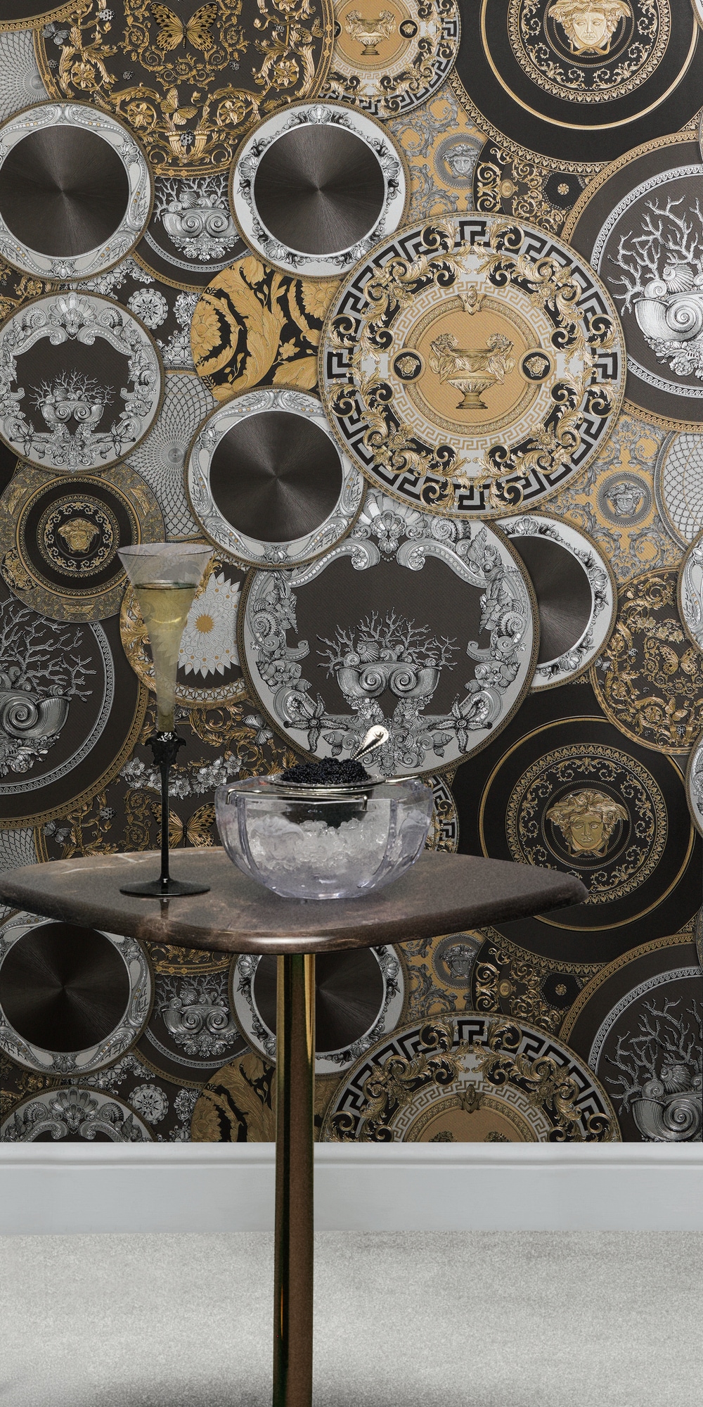 Versace Vliestapete »Versace 6 Art De La Table –« 3D-Optik | Barock | Motiv geprägt Elegantes Ornamentdesign mit Metallic-Glanz & feiner Prägung