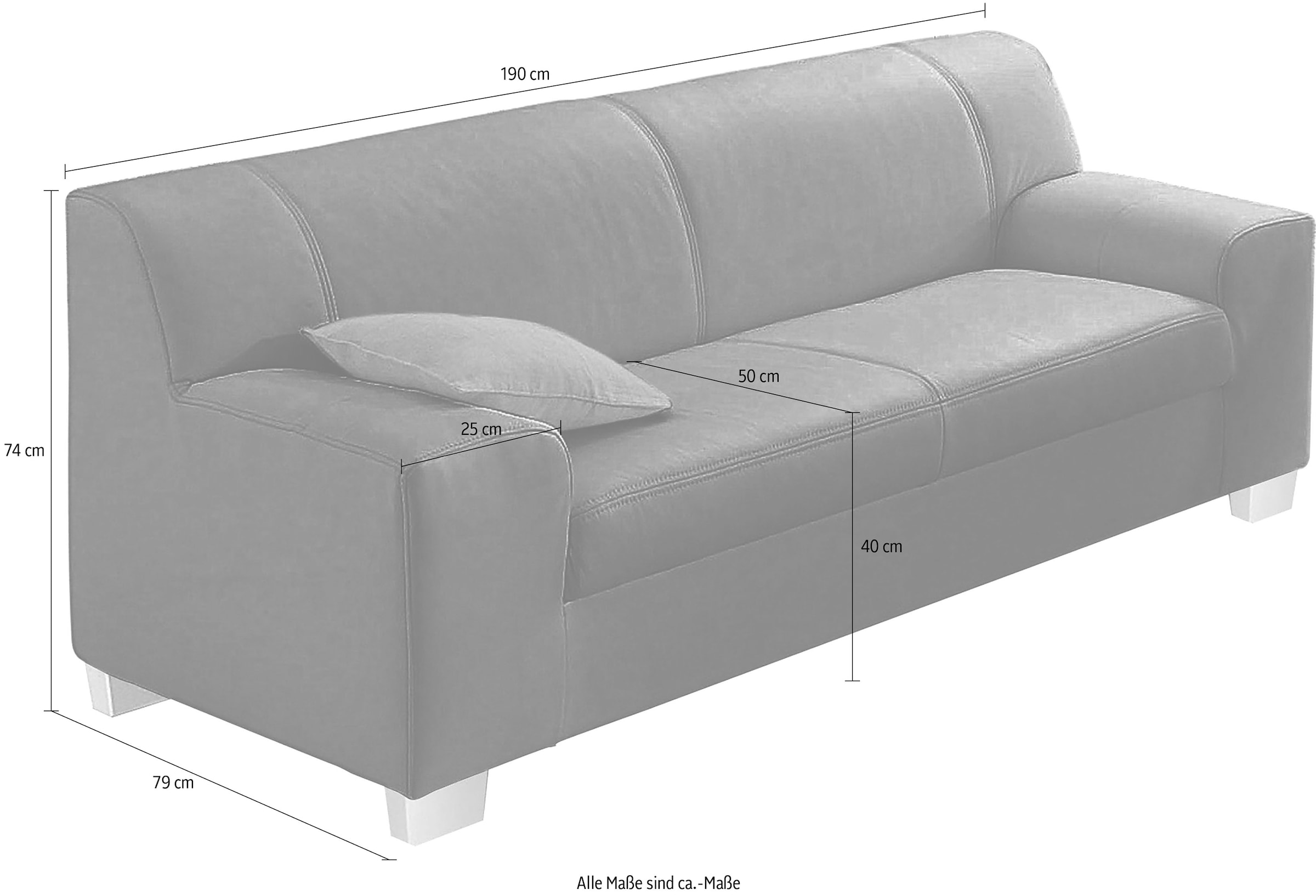 DOMO collection 3-Sitzer »Amando zeitlos und modern, komfortabel,«, in vielen Bezugsvarianten, auch in Leder
