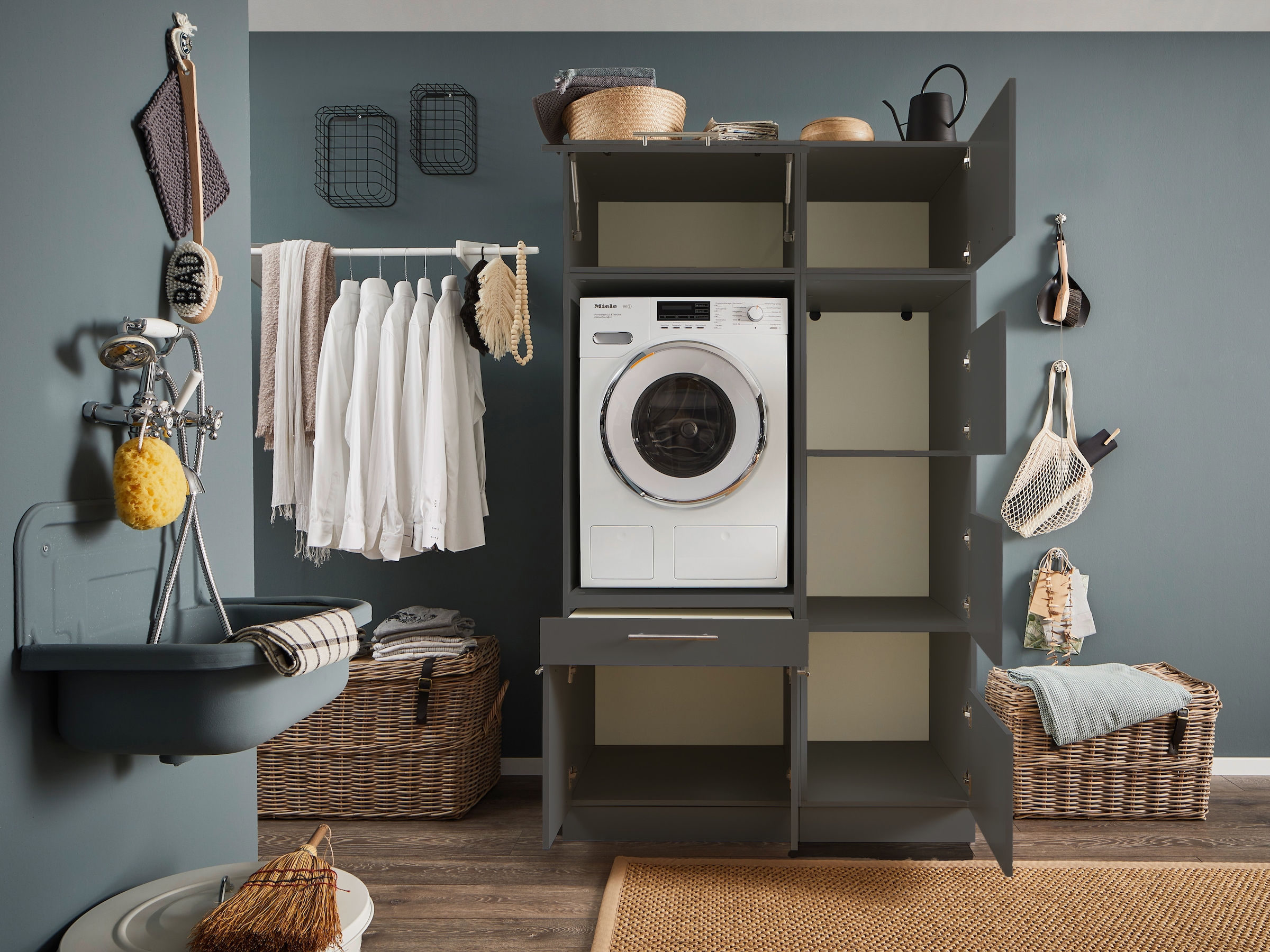 Laundreezy Mehrzweckschrank-Set »LAUNDREEZY LDSK5«, Breite 117,5 cm