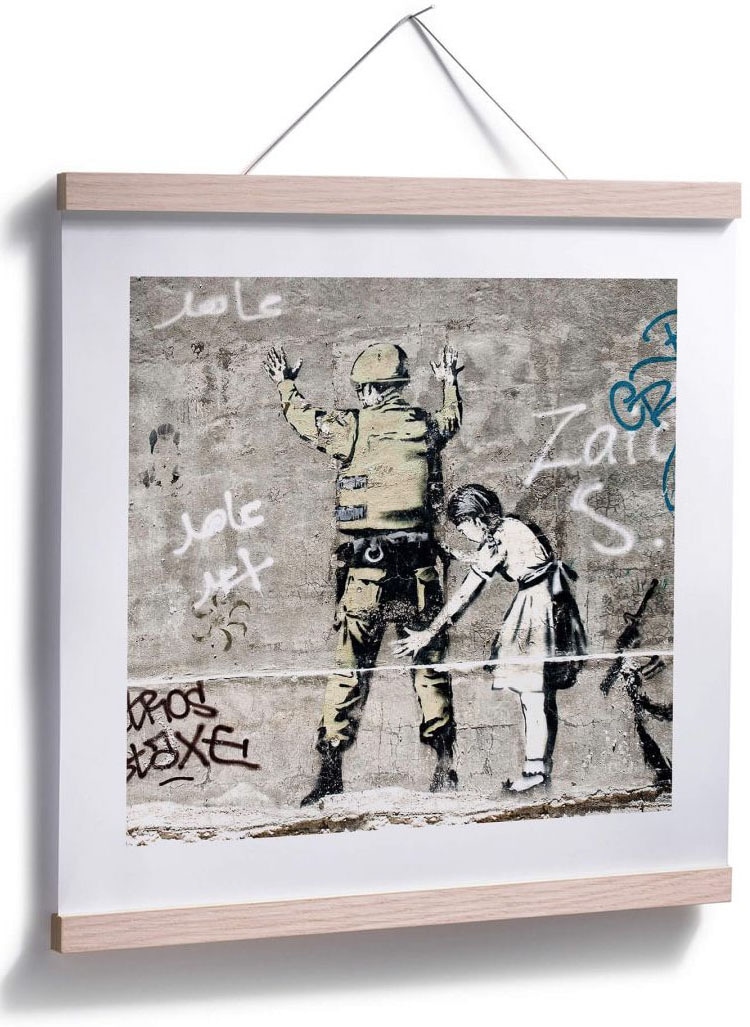 Wall-Art Poster »Graffiti Bilder Mädchen und Soldat«, Menschen, (1 St.), Poster ohne Bilderrahmen