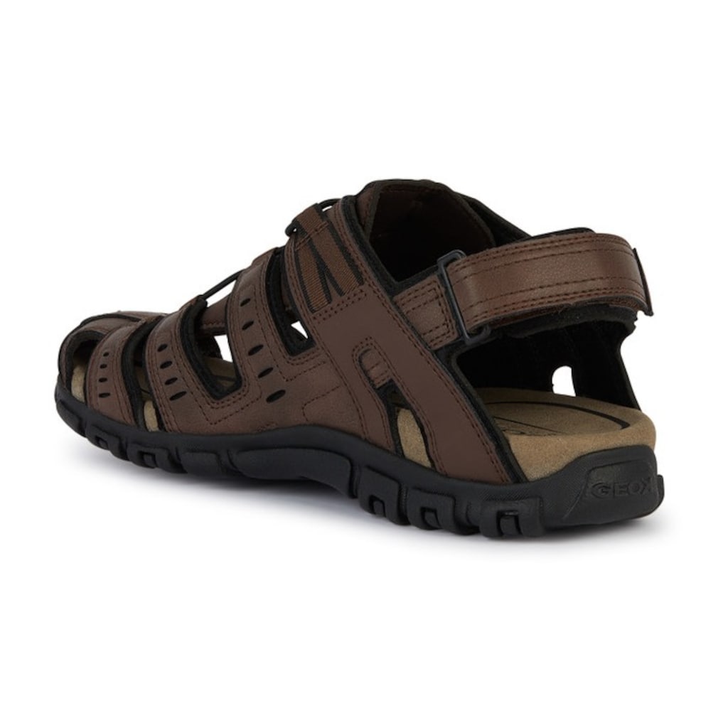 Geox Sandale »UOMO SANDAL STRADA C«, Sommerschuh, Klettschuh, Outdoorsandale, mit Lederfußbett