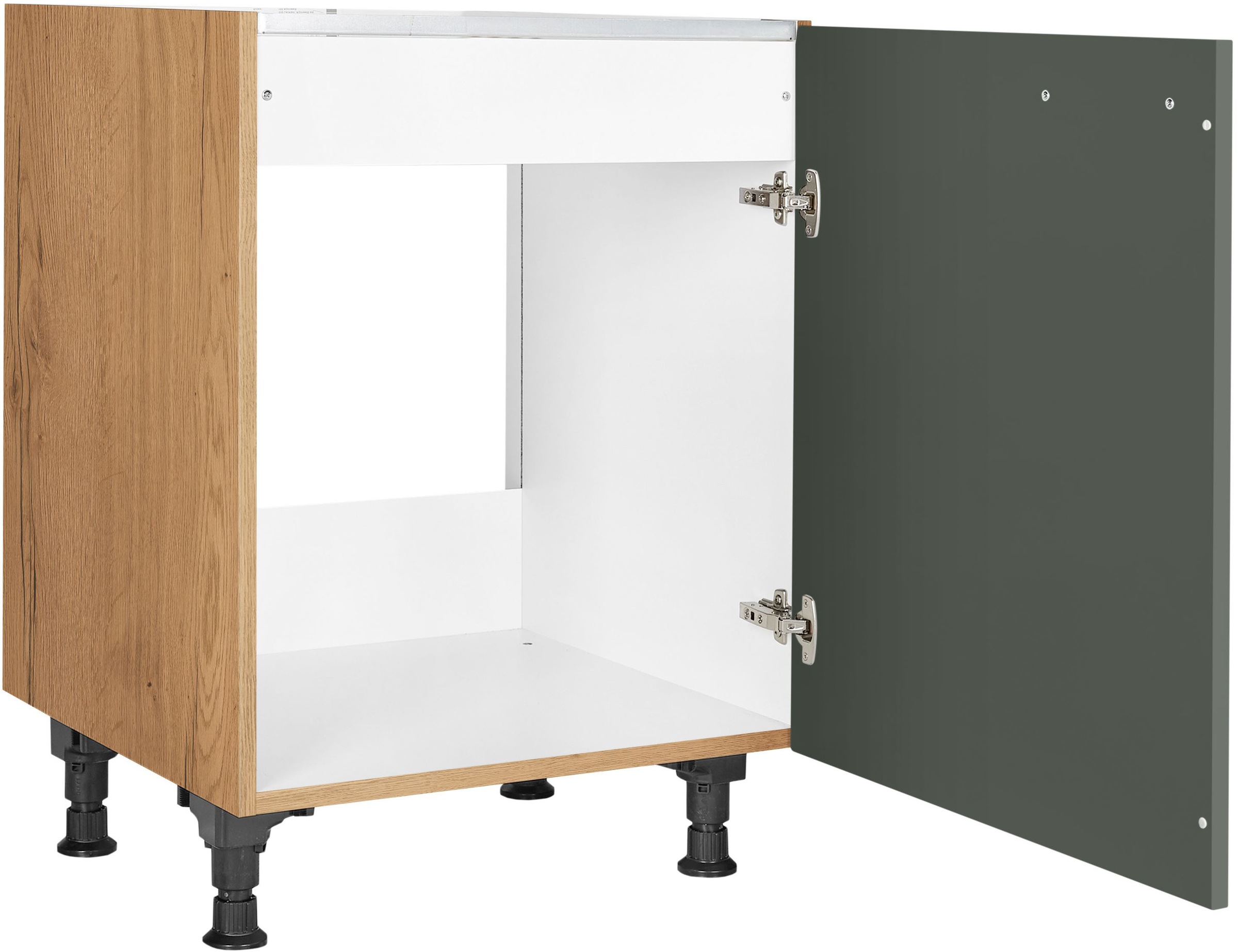 nobilia® Spülenschrank »"Easytouch", Ausrichtung wählbar, vormontiert, in den Breiten«, 45 und 60 cm, mit höhenverstellbaren Sockelfüßen