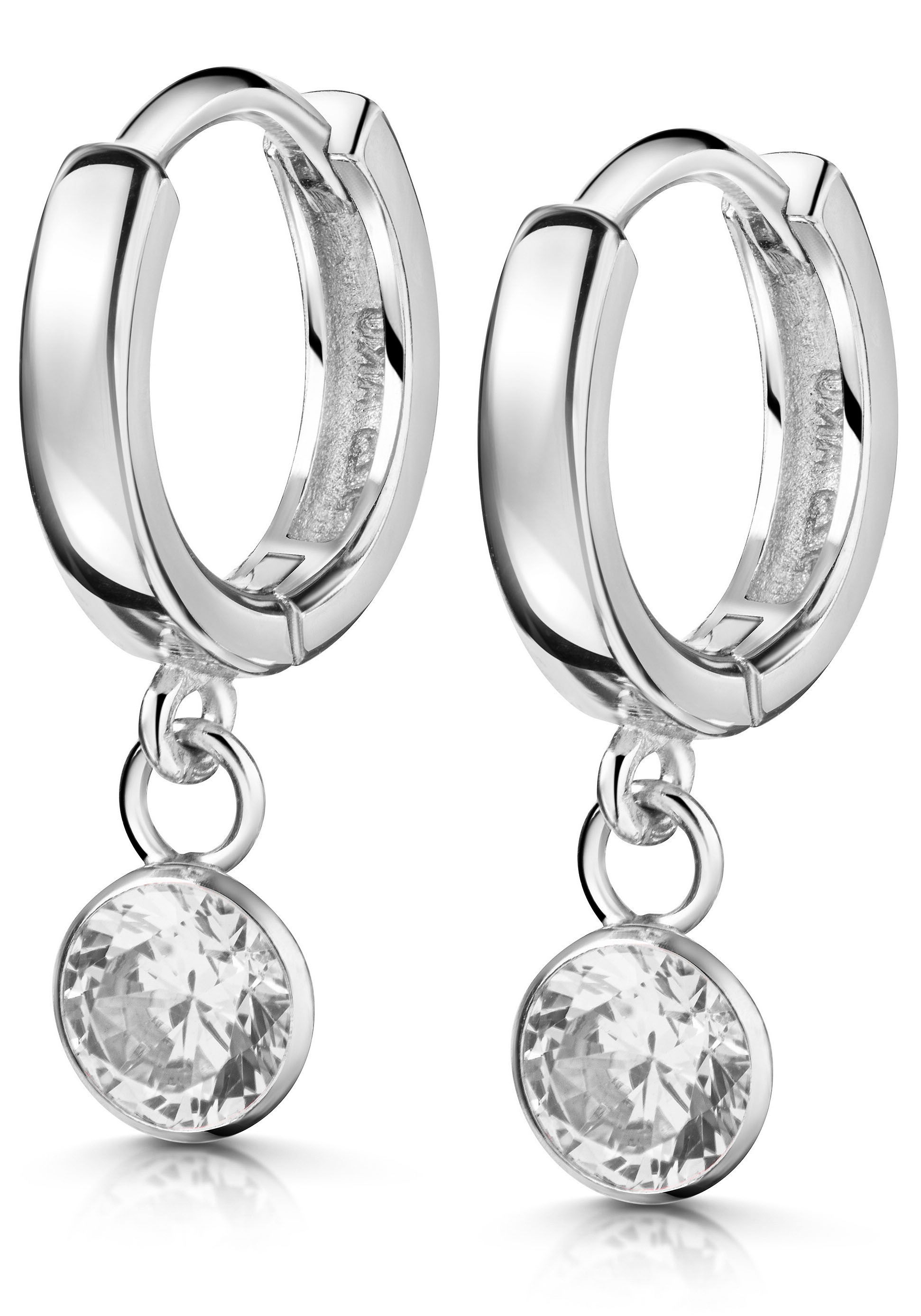 Firetti Hoop Earrings Silver 925 White 13mm