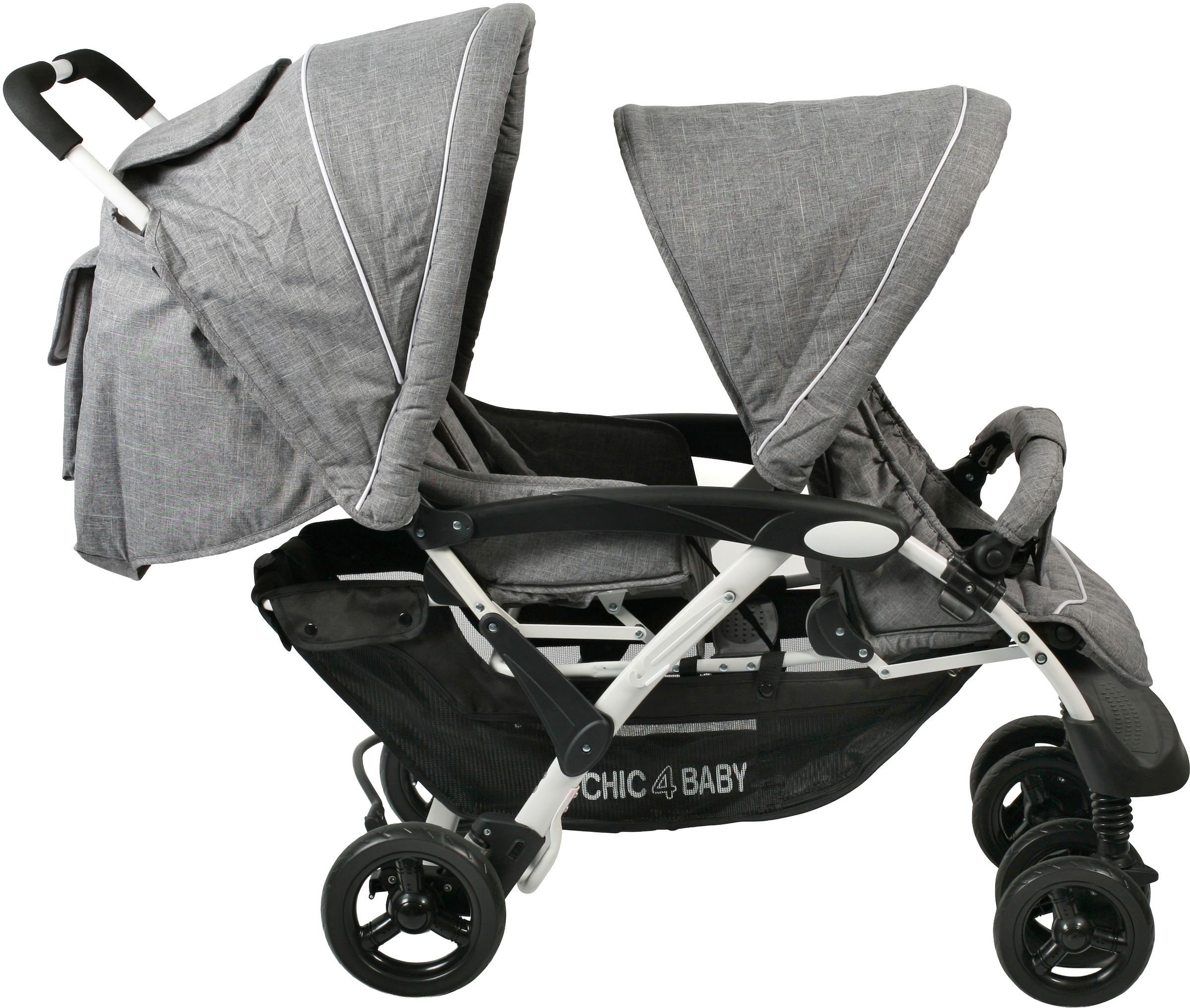 CHIC4BABY Geschwisterwagen »Duo« mit feststellbaren Doppelschwenk-Vorderrädern