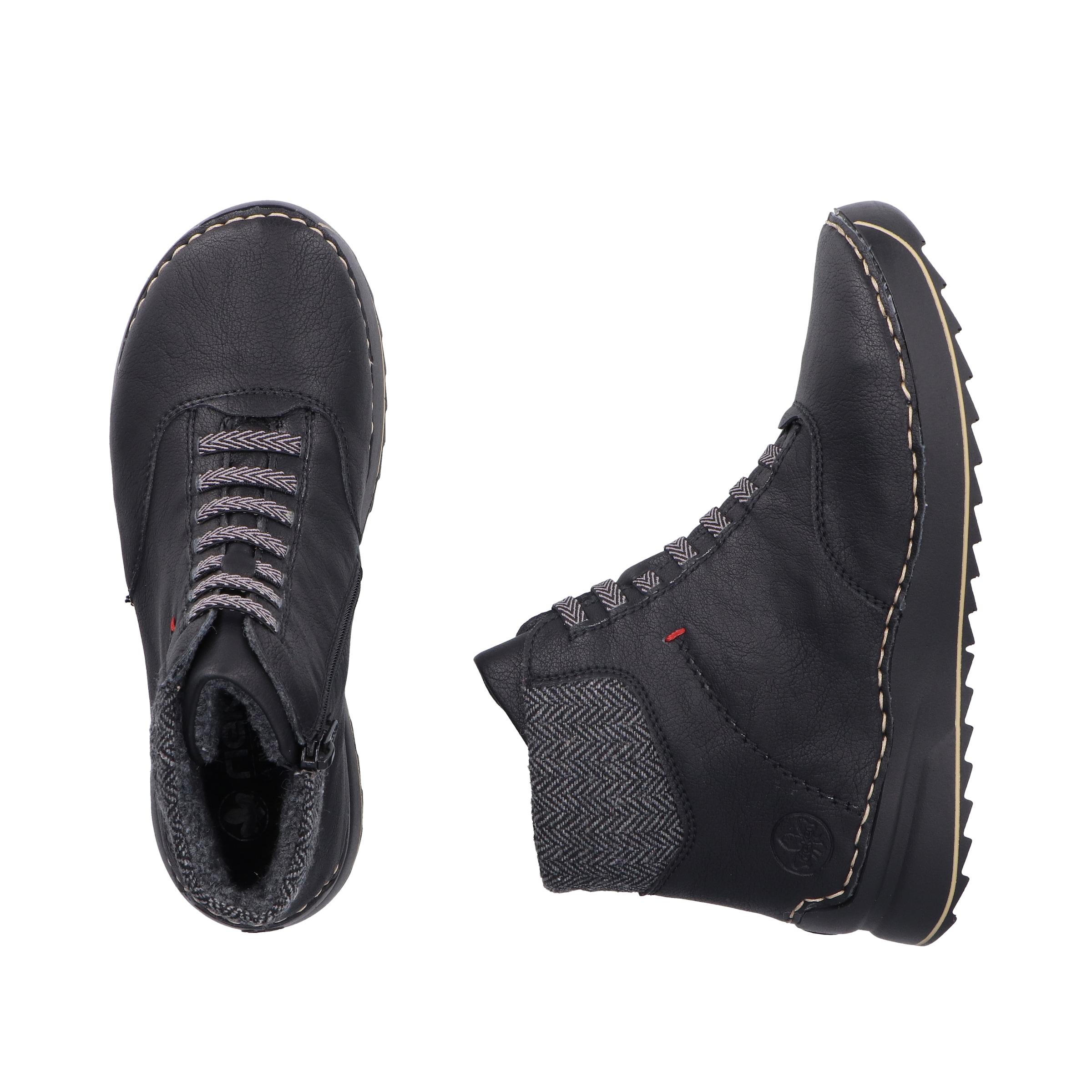 Rieker Schnürboots  Stiefelette, Plateauboots mit Profilsohle