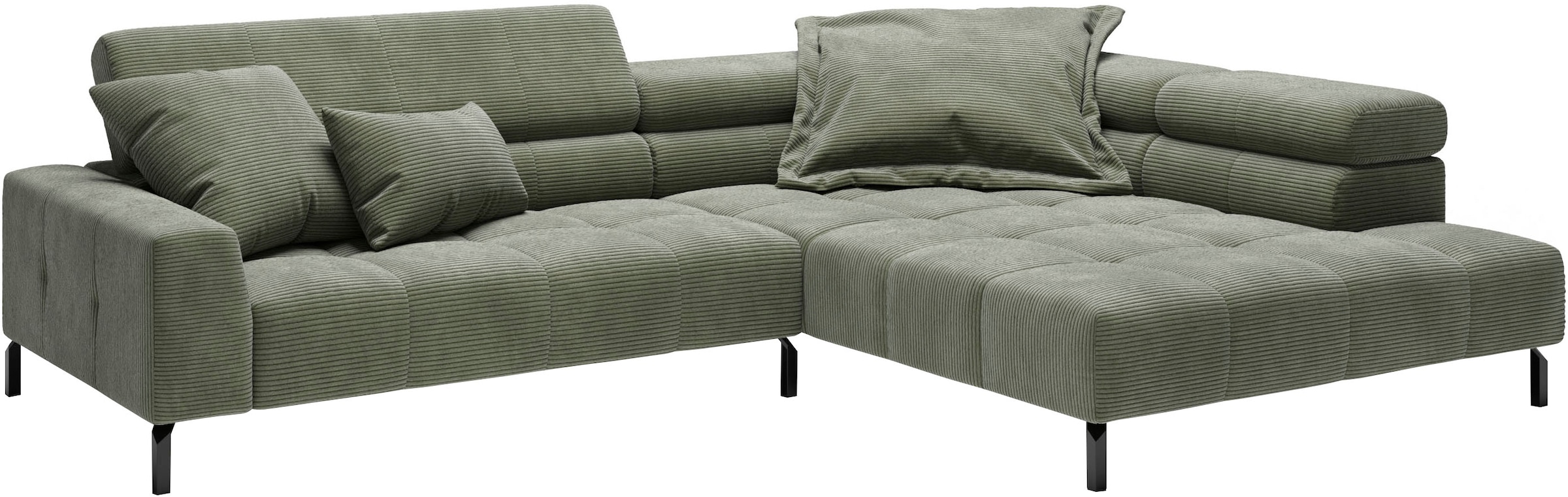 Places of Style Ecksofa »Cleveland, L-Form, incl. Kopfteilverstellung, Breite 311 cm«, wahlweise elektrischer Sitzvorzug