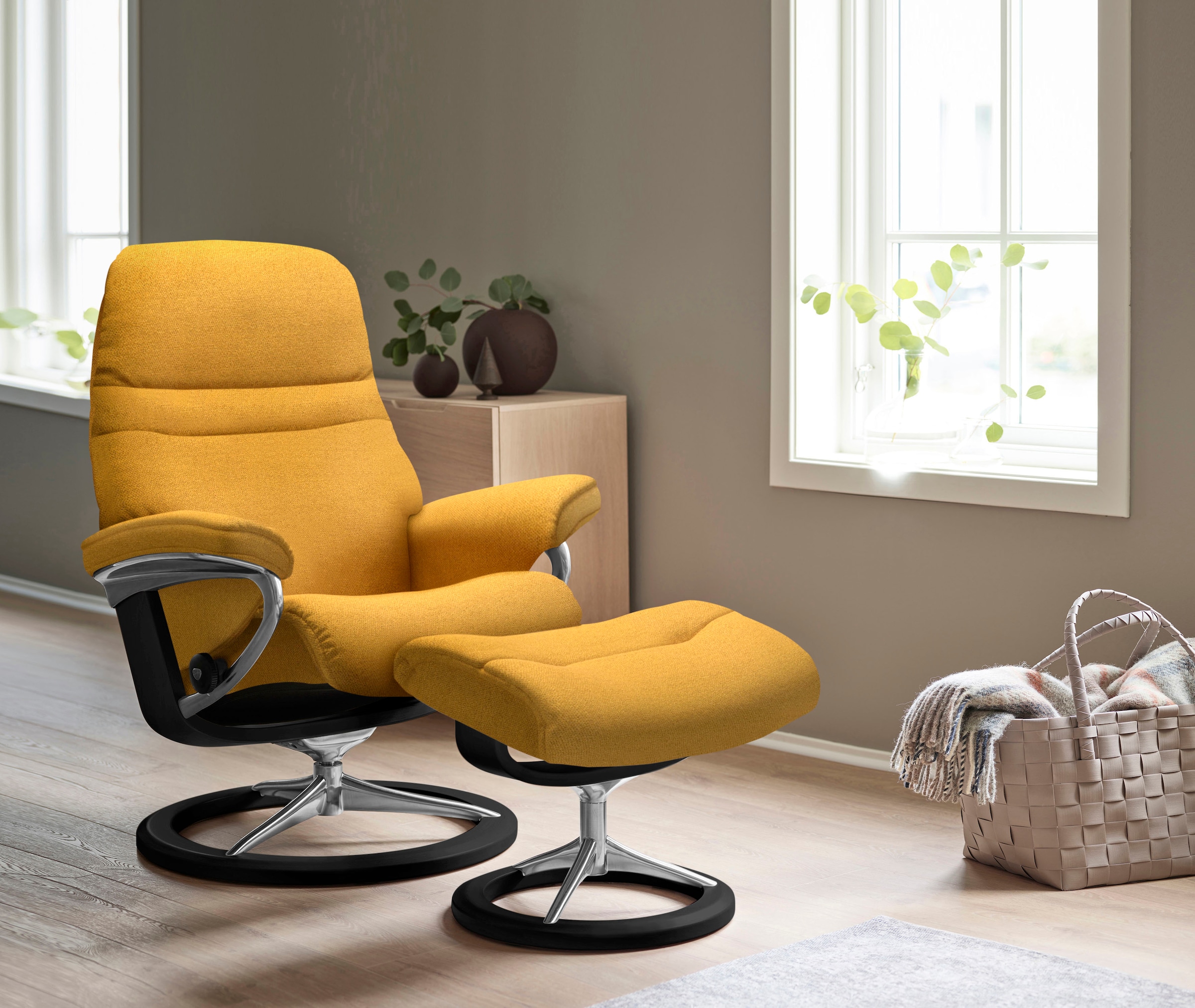 Stressless Fußhocker "Sunrise", mit Signature Base, Gestell Schwarz