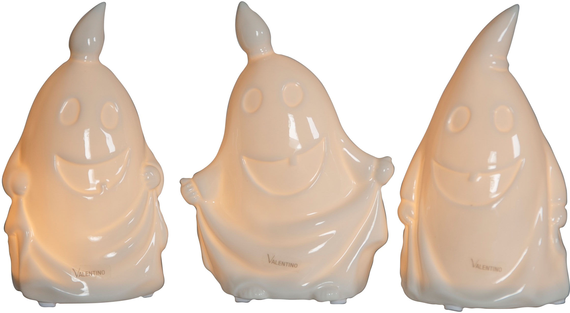 VALENTINO Wohnideen LED Dekoobjekt »Gespenst Gustav«, aus Pozellan