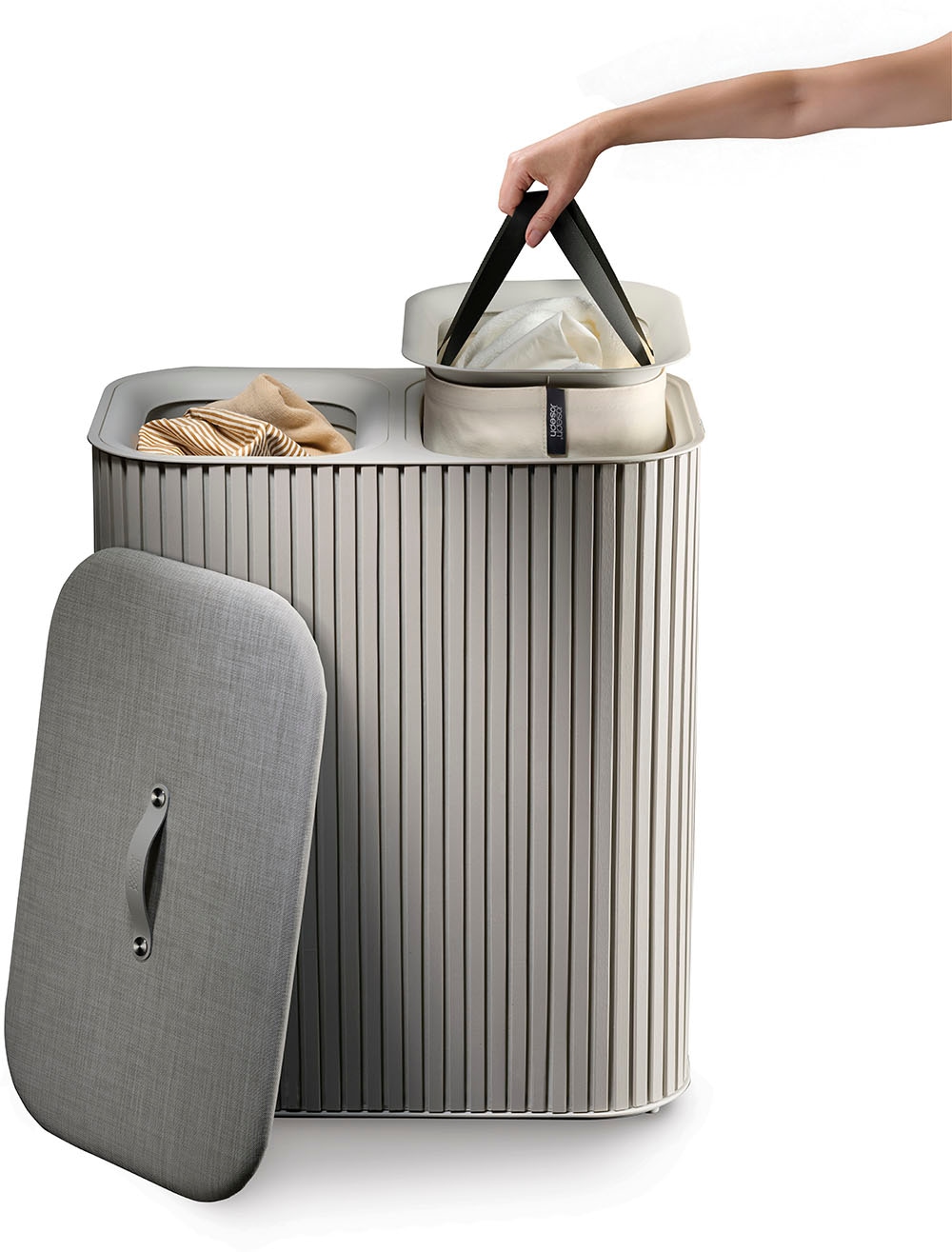 Joseph Joseph Wäschesortierer »Tota Twin Luxe 90-Liter-Wäschekorb« leicht vorsortier- und entleerbar