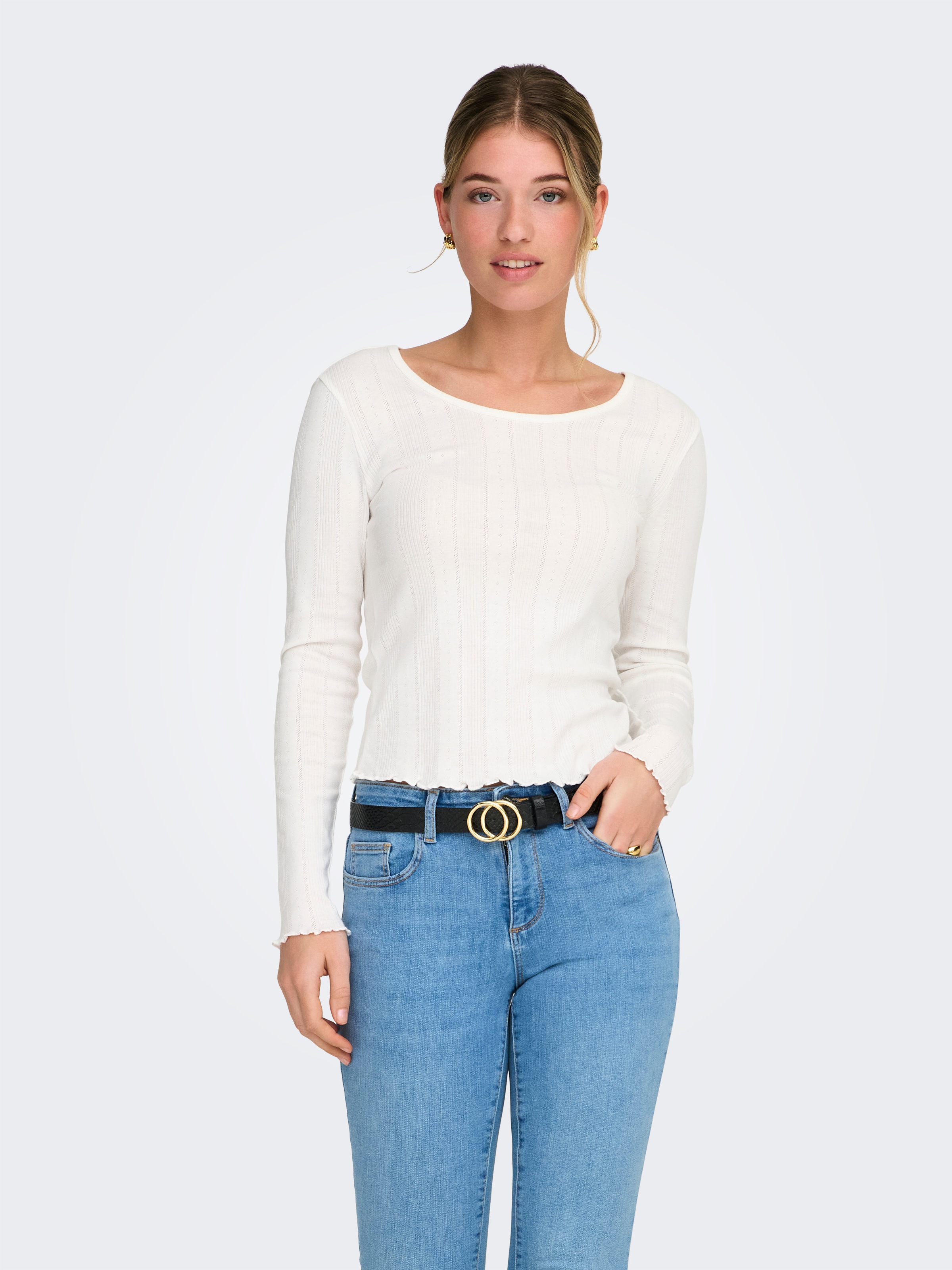 ONLY Langarmshirt "ONLTENNA O-NECK L/S TOP JRS NOOS" günstig online kaufen