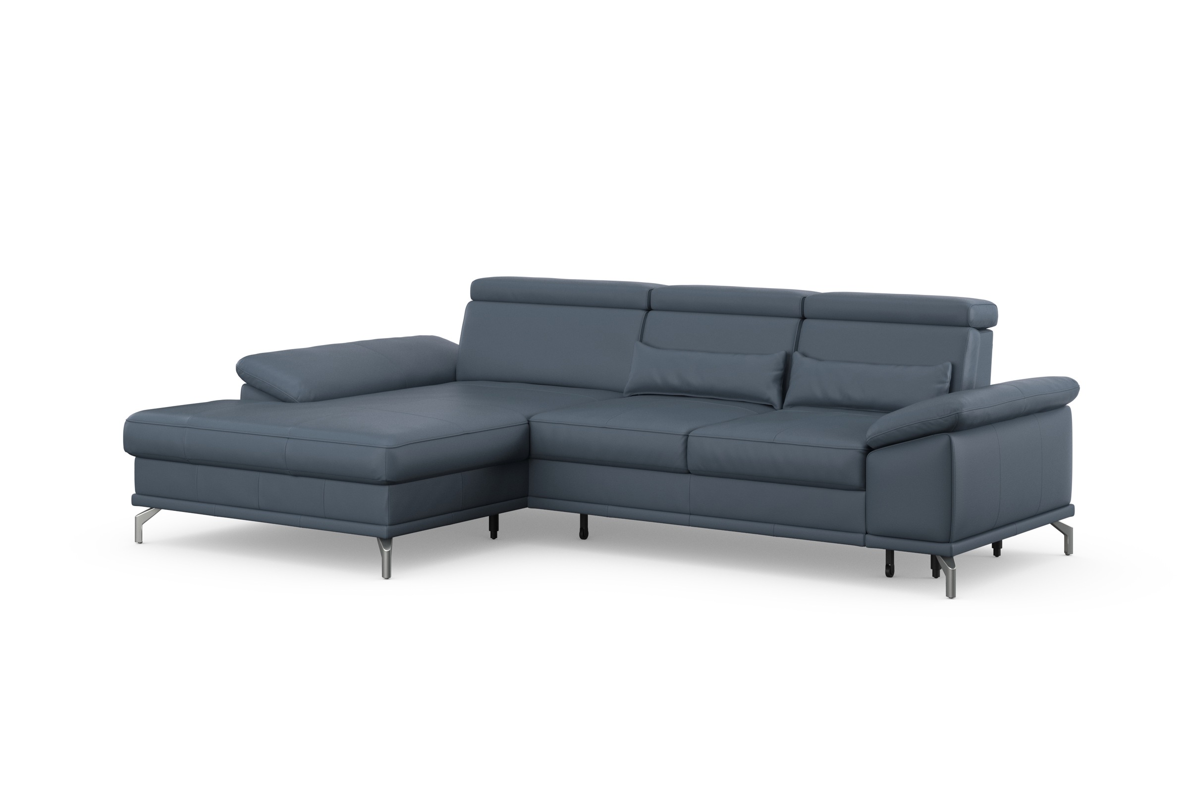 sit&more Ecksofa »Cabrio L-Form, mit Sitztiefenverstellung, Arm- und Kopfteilverstellung«, 2 Nierenkissen, Federkern, optional Bettfunktion und Stauraum