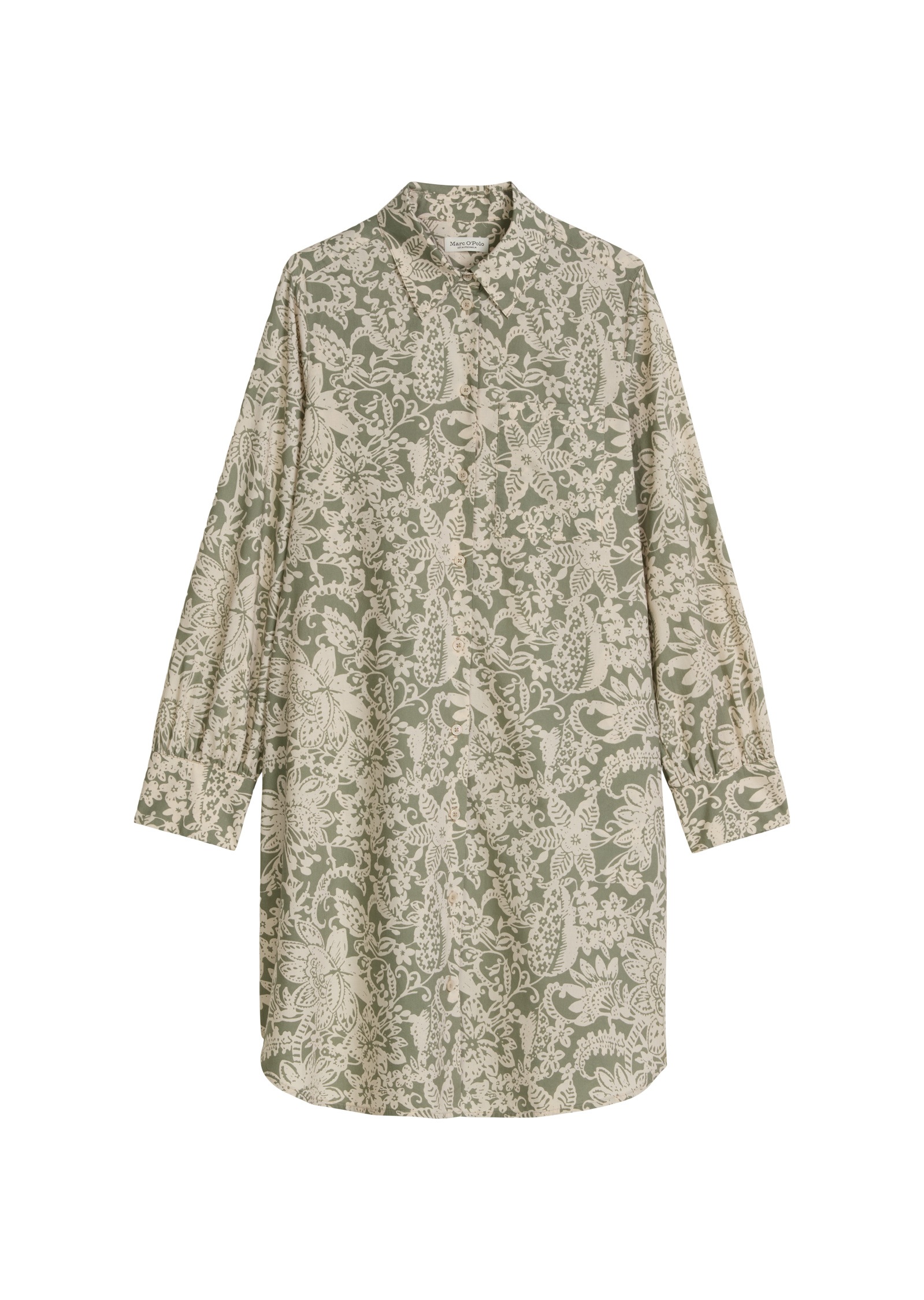 Marc O'Polo Hemdblusenkleid »aus Papertouch-Popeline mit Allover-Print«