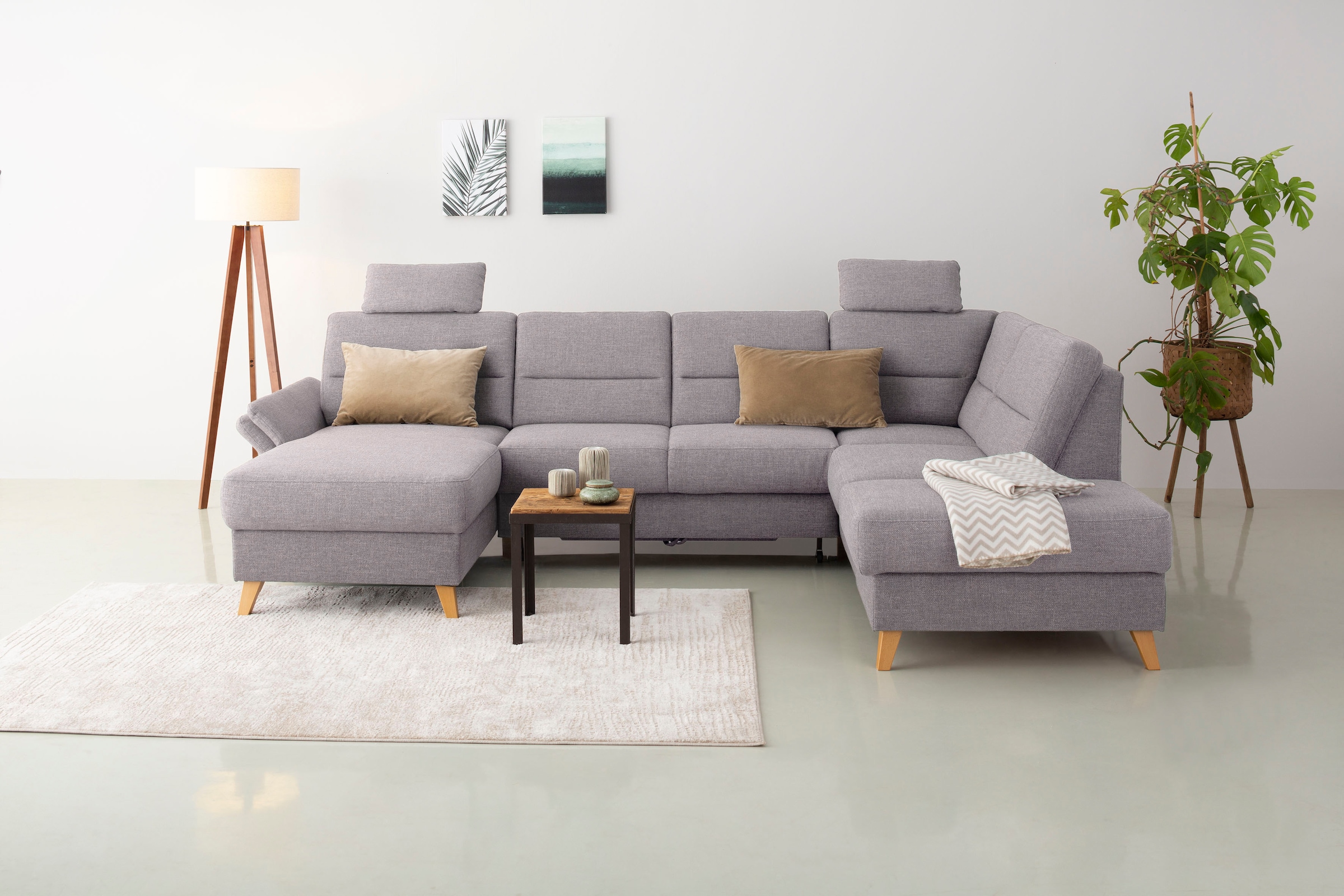 Home affaire "Westerland U-Form" Federkern, wahlweise Bettfunktion, Staurau günstig online kaufen