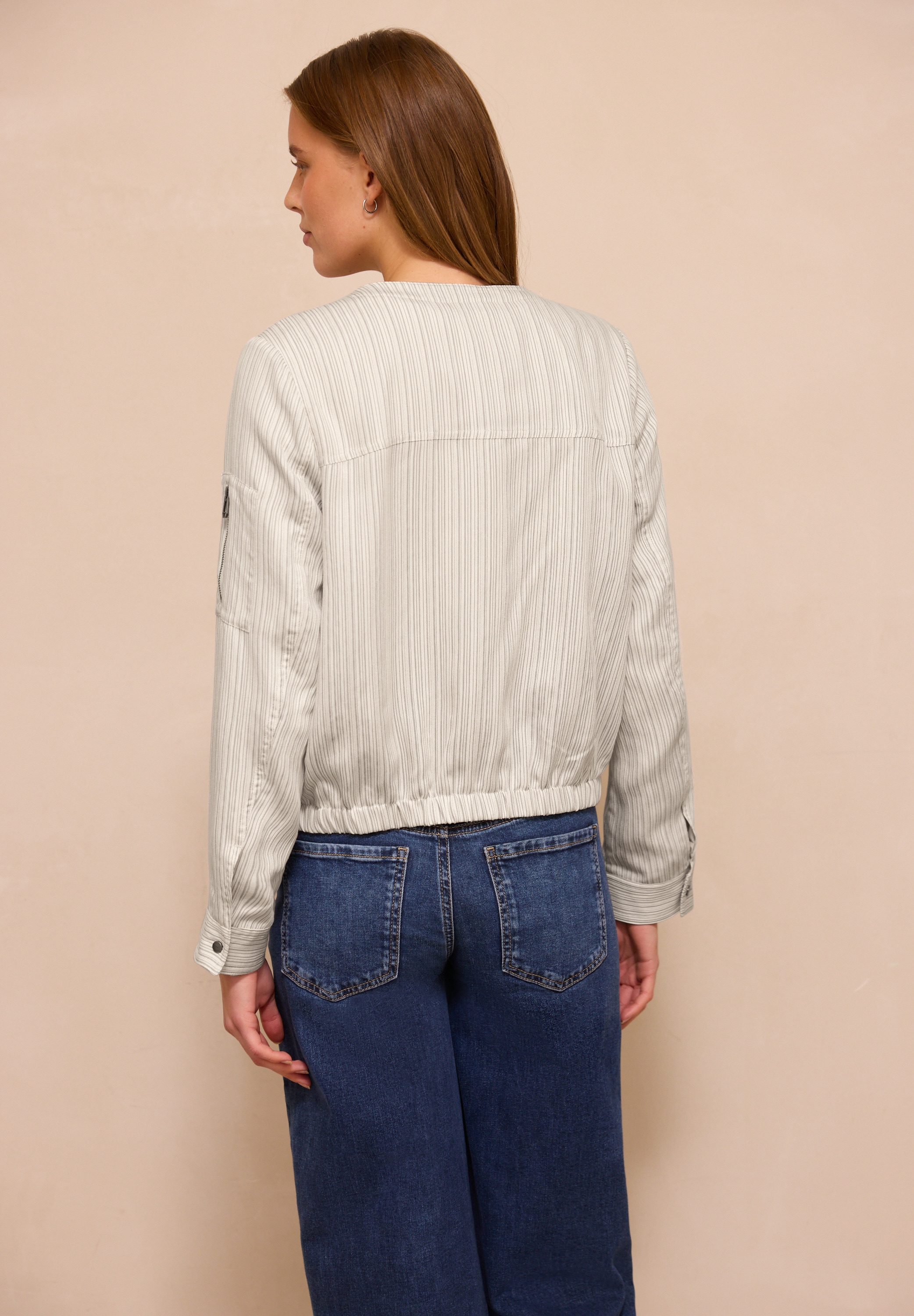 STREET ONE STUDIO Blouson ohne Kapuze Rundhalsausschnitt