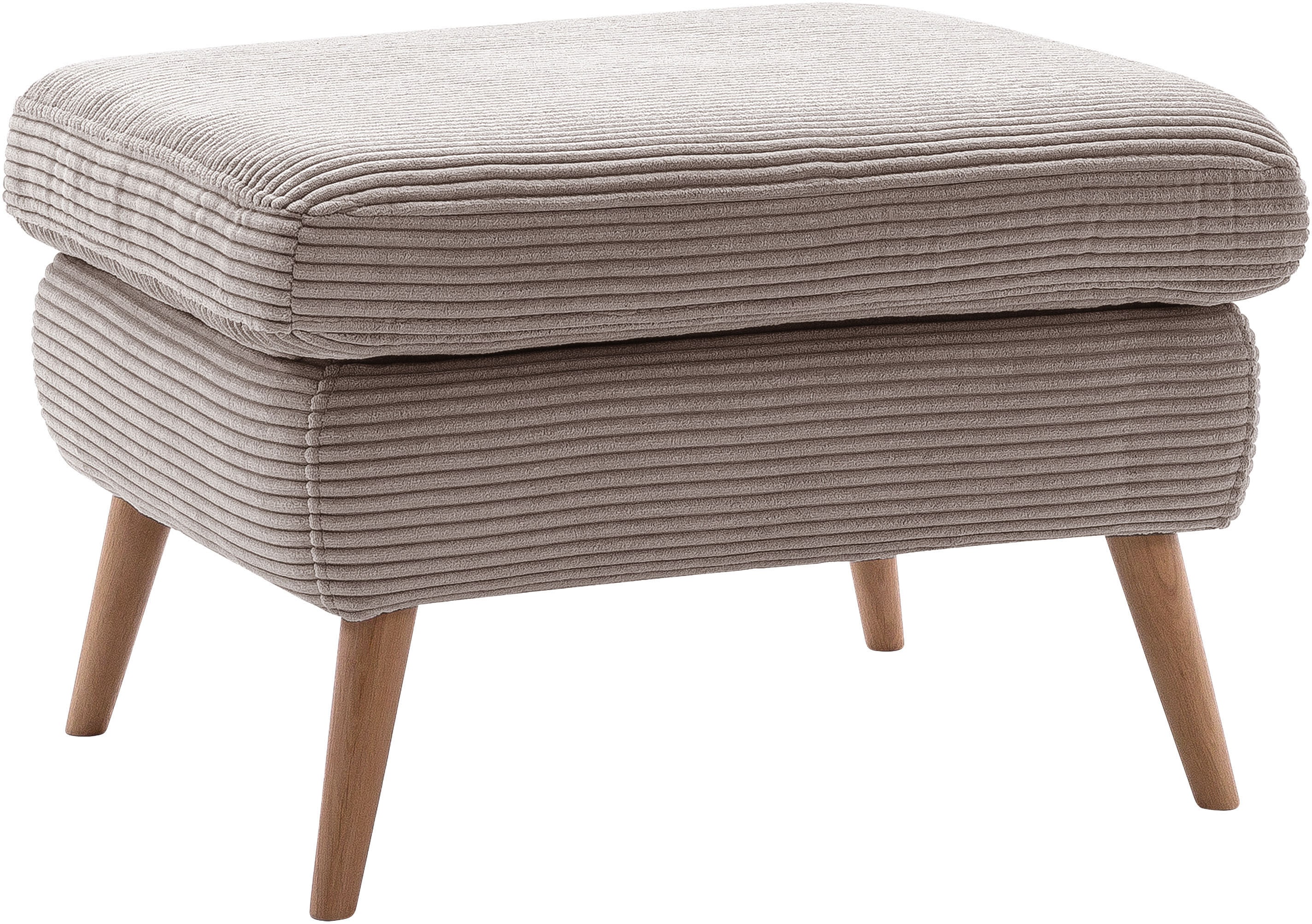 Hocker, B:72cm H:47cm T:62cm, braun, EXXPO - SOFA FASHION, Wohnzimmer, Hocker, "Scandi bequem und elegant mit hohem Holzfuß", bequem und elegant mit