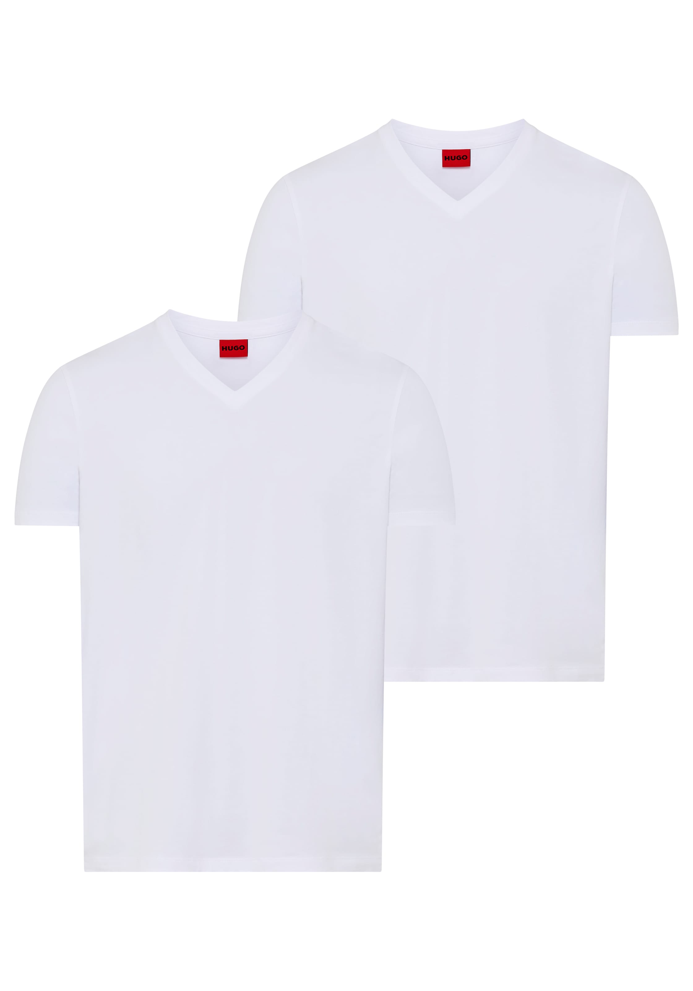 HUGO T-Shirt "HUGO-V" Packung, 2er, V-Ausschnitt, Slim-Fit, HUGO Logo-Print günstig online kaufen