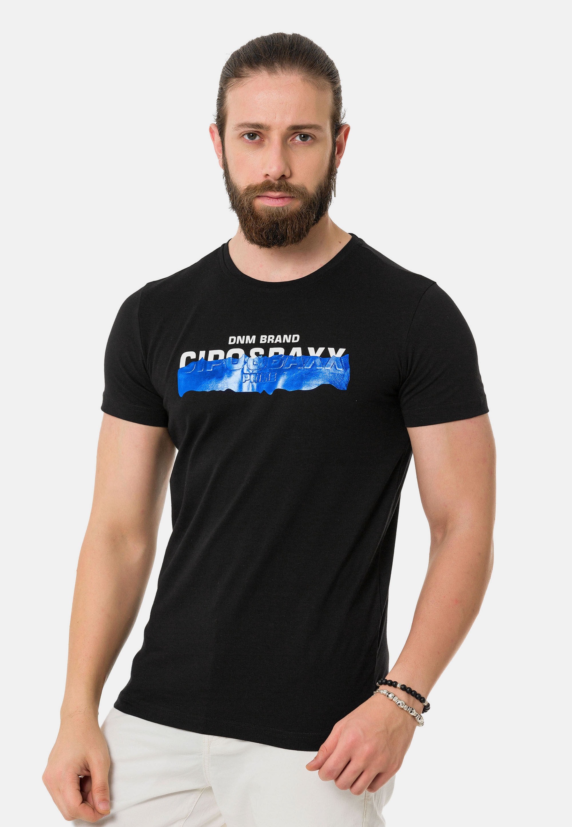 Cipo & Baxx T-Shirt »T-Shirt« mit Rundhals-Ausschnitt