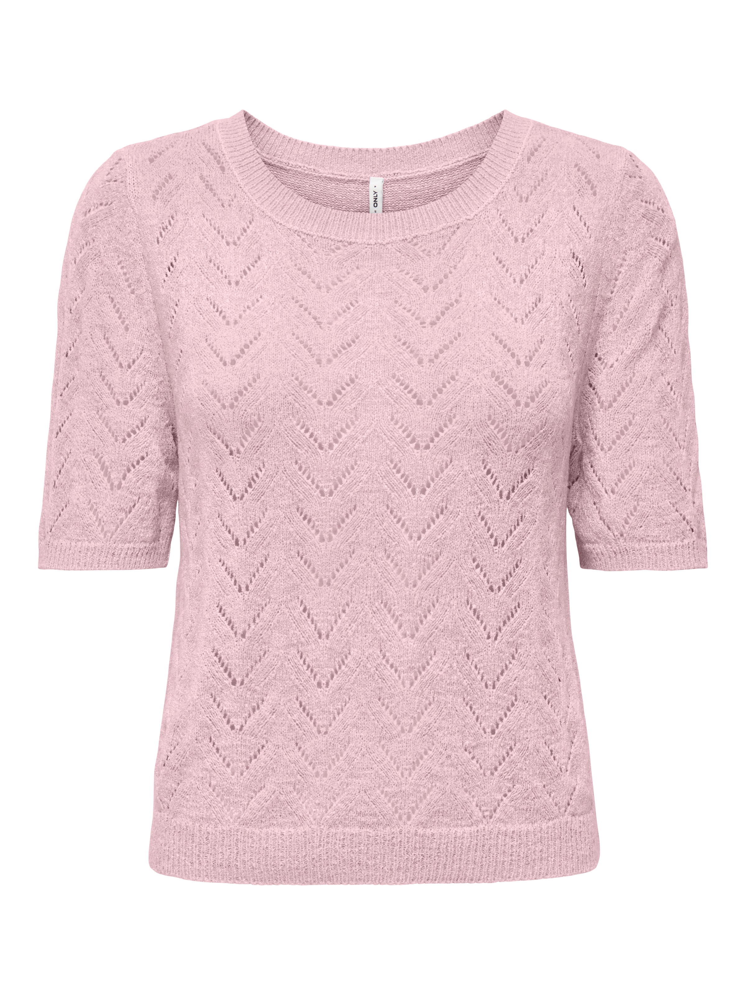 ONLY Kurzarmpullover »ONLSUNNY SS O-NECK KNT« Kunstfaser, regular fit, Rundhals