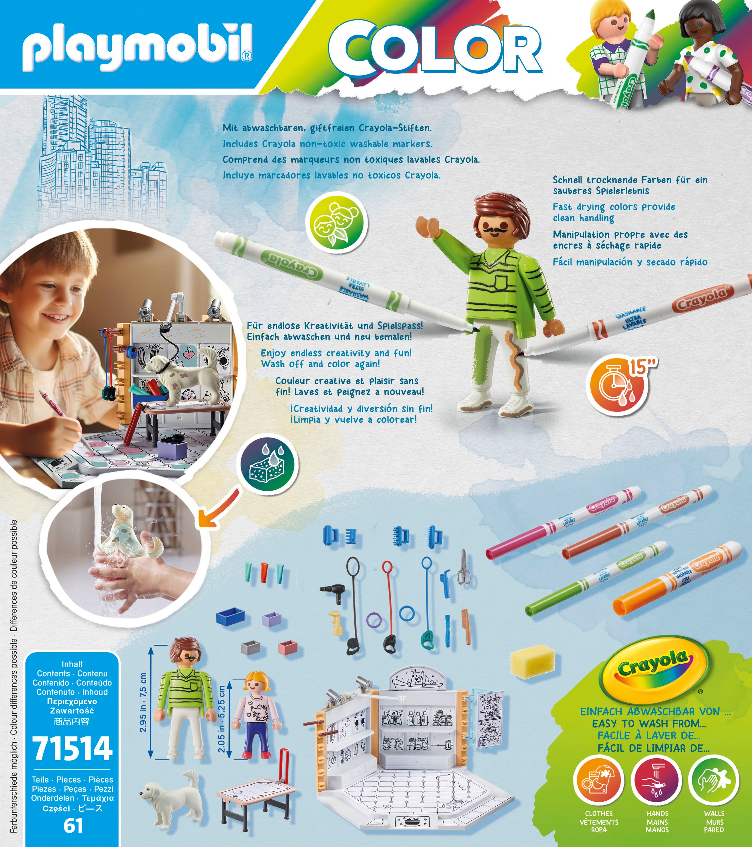 Playmobil® Konstruktions-Spielset »Hundesalon (71514), Color«, (61 St.), Made in Europe